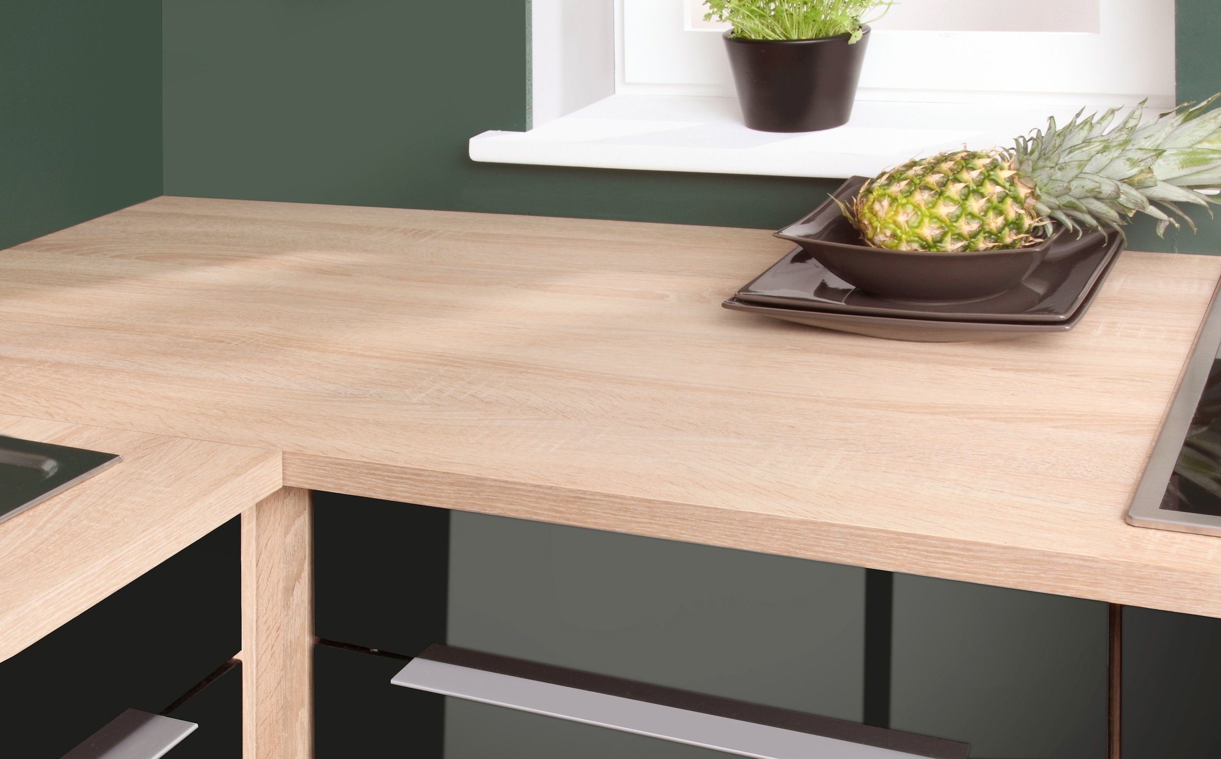 KOCHSTATION Winkelküche »KS-Brindisi Stellbreite 230/170 cm«, wahlweise mit E-Geräten und Induktion, mit MDF-Fronten