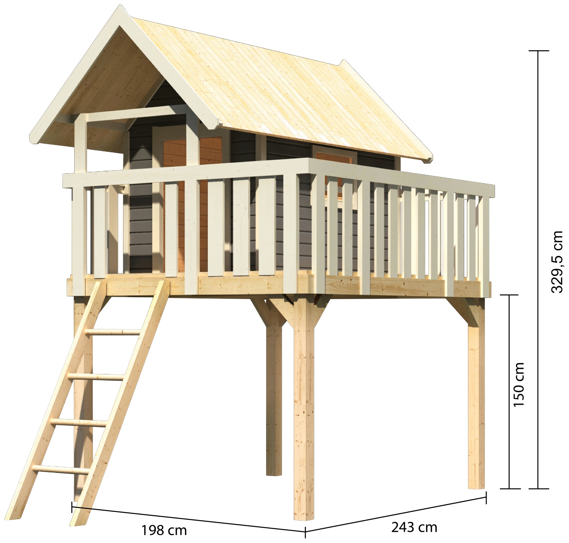 AKUBI Spielturm »Fidel«, (1 tlg.), BxTxH: 198x243x330 cm