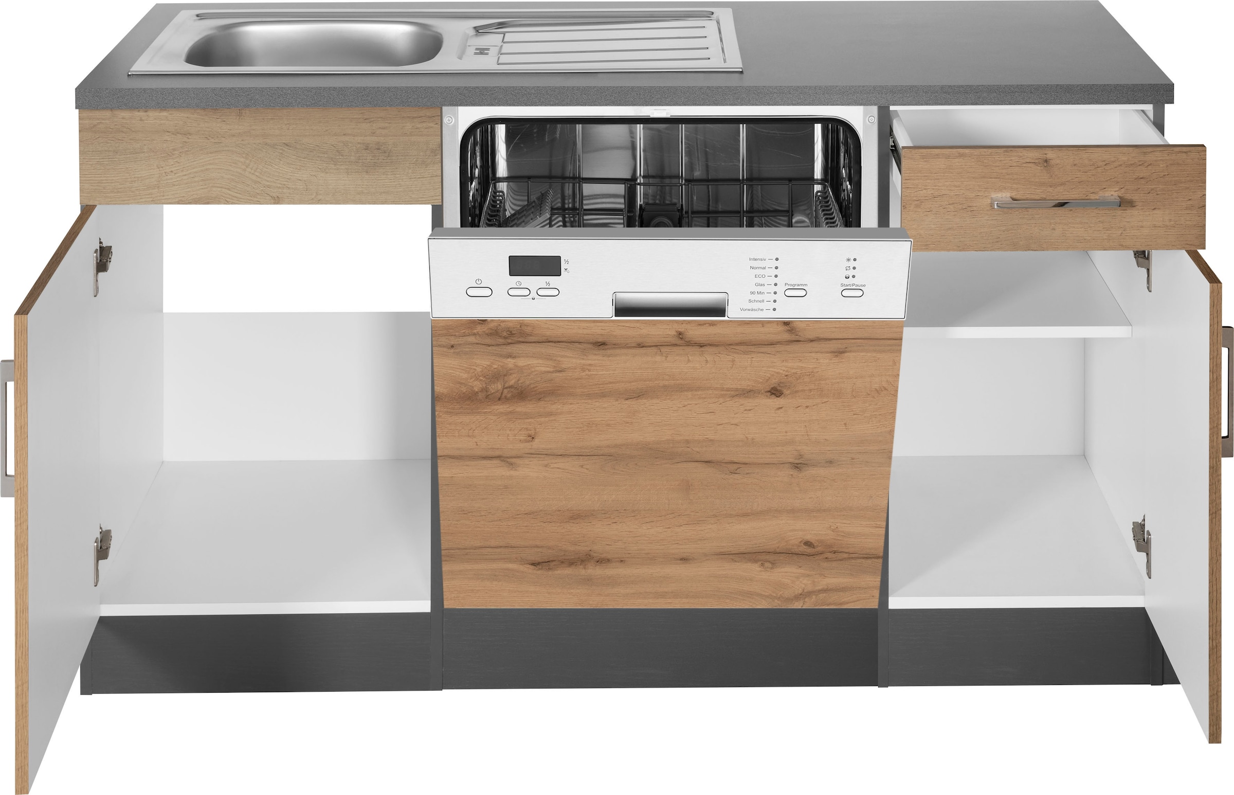KOCHSTATION Winkelküche »KS-Colmar«, mit E-Geräten, Stellbreite 210/240 cm