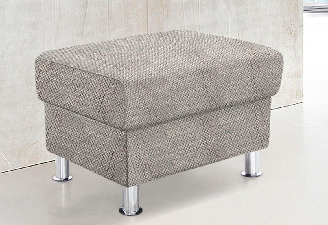 TRENDMANUFAKTUR Hocker »Rondo, Polsterhocker zur Serie, Breite 67 cm, Füße chromfarben«, Fußhocker wahlweise mit Federkern, in verschiedenen Bezügen bestellbar