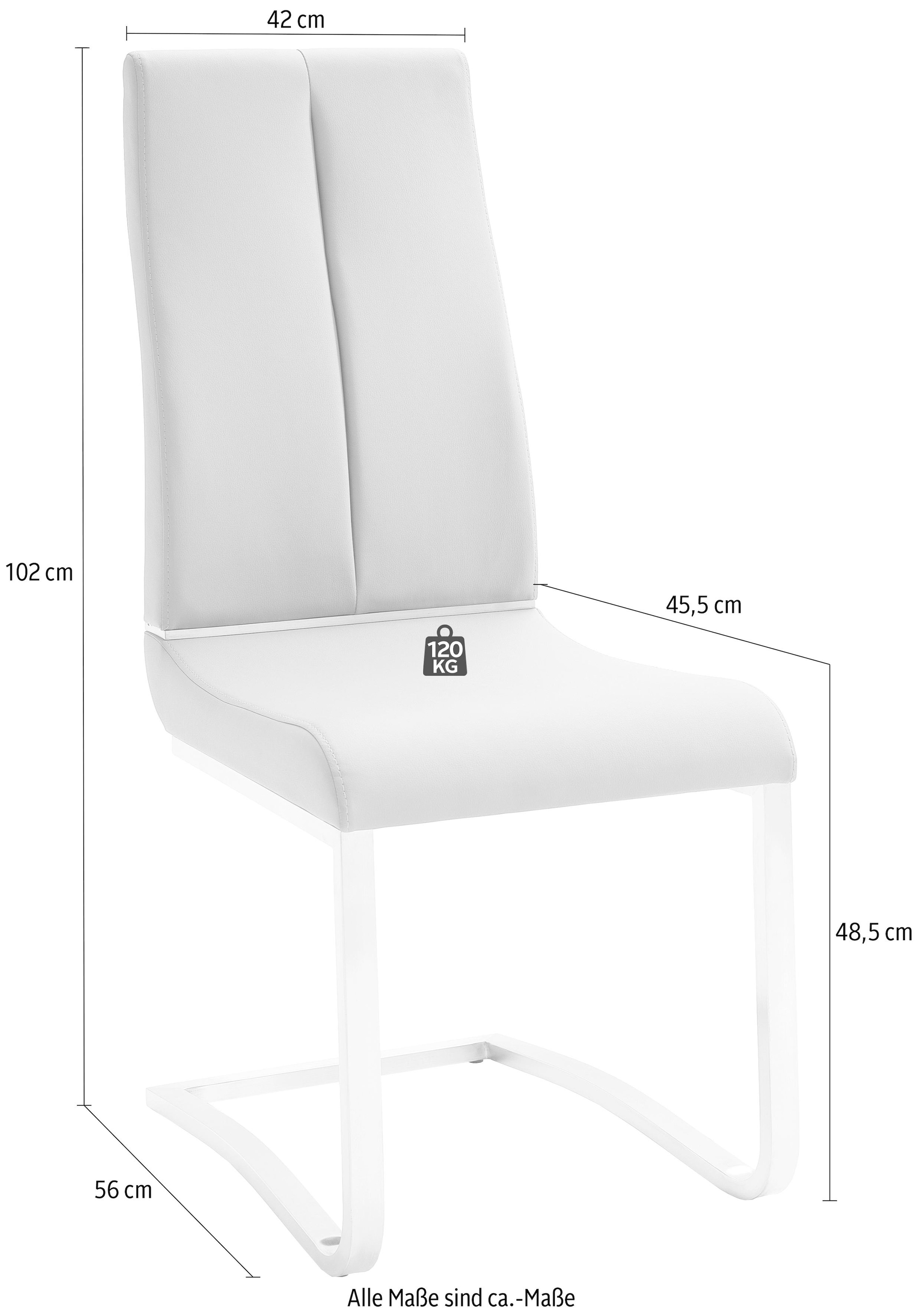 MCA furniture Freischwinger bis bestellen Stuhl belastbar online Kg (Set), Kunstleder, 120 St., 2 »Pescara«