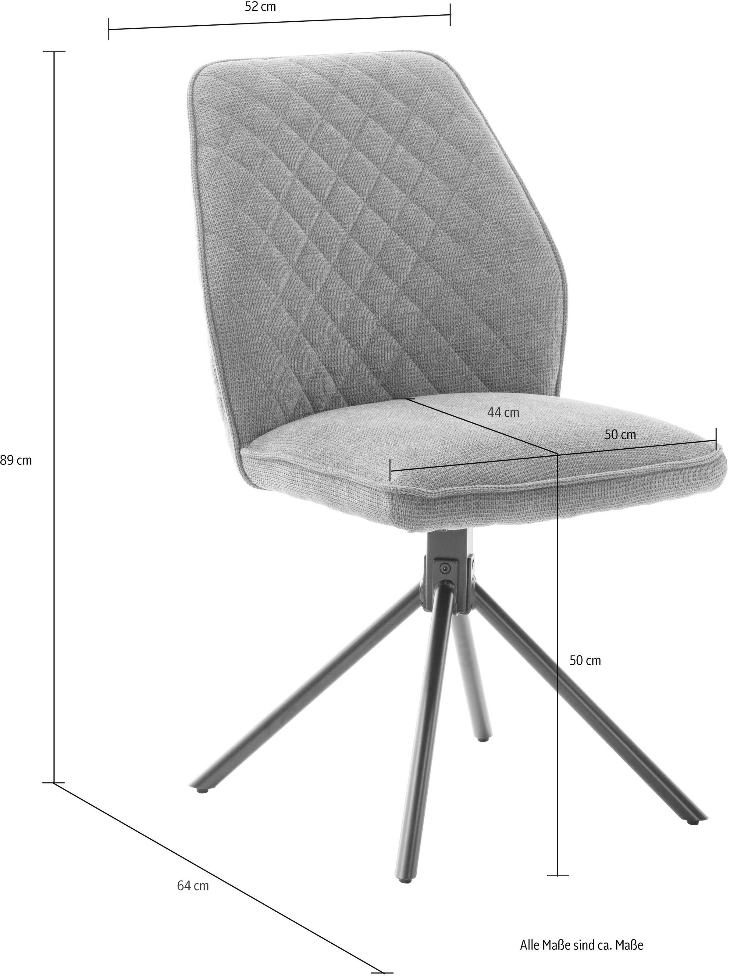 MCA furniture Esszimmerstuhl »ACANDI«, Chenilleoptik, (2er-Set),drehbar 180°, Sitzhöhe von ca. 50 cm, Belastbarkeit 120 kg