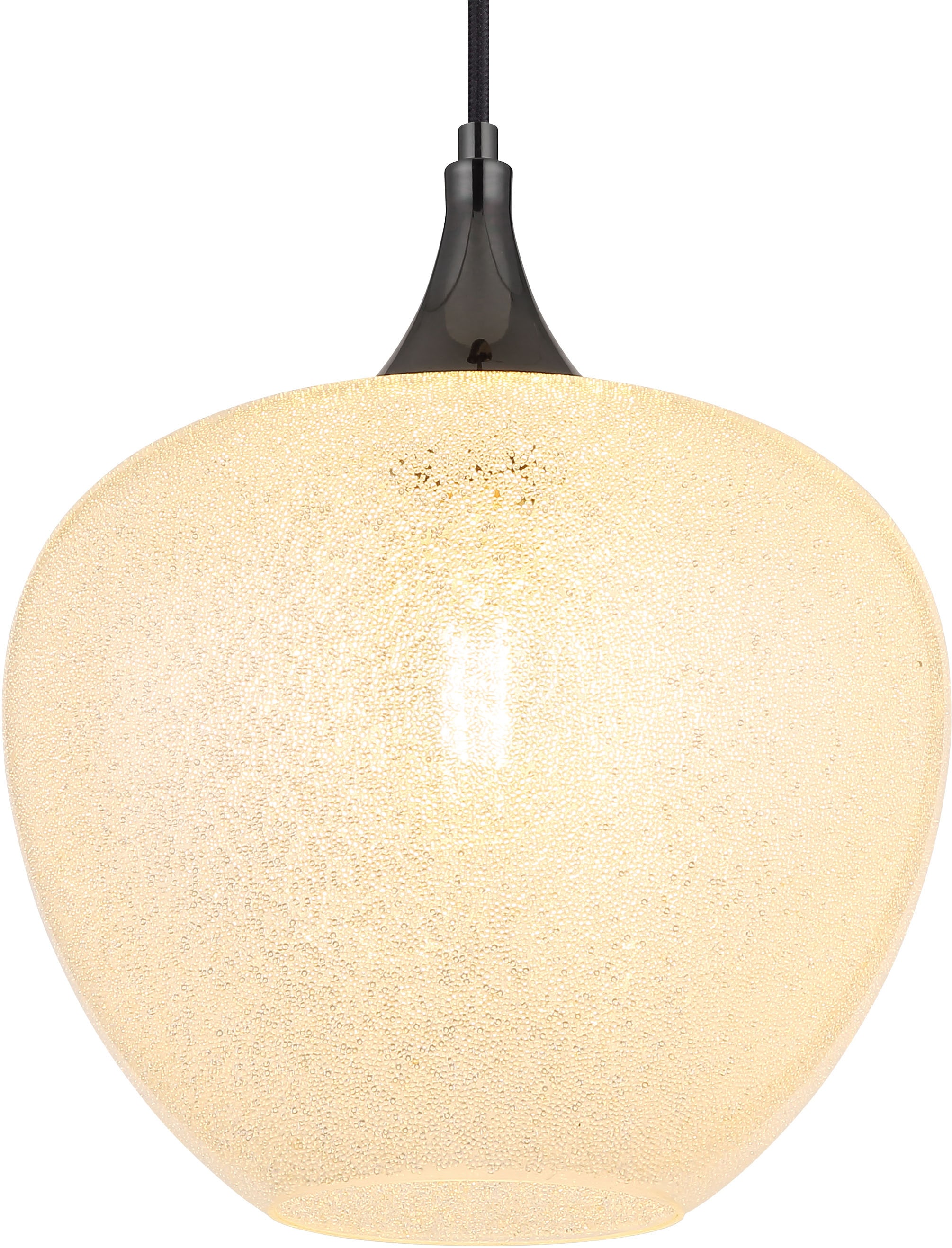 GLOBO LIGHTING Hängeleuchte »MAXY« E27 1 Stk. Hängelampe/Pendelleuchte/schwarz-chrom/Glas klar/Acrylkristalle
