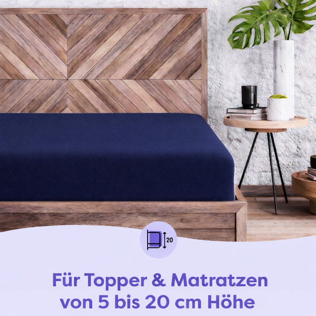 Wolkenfeld Spannbettlaken »100% Baumwolle - Superweiches Bettlaken für Matratzen von 5 bis 20cm« Rutschfest & Blickdicht - 90x200, 140x200, 160x200, 180x200 200x200