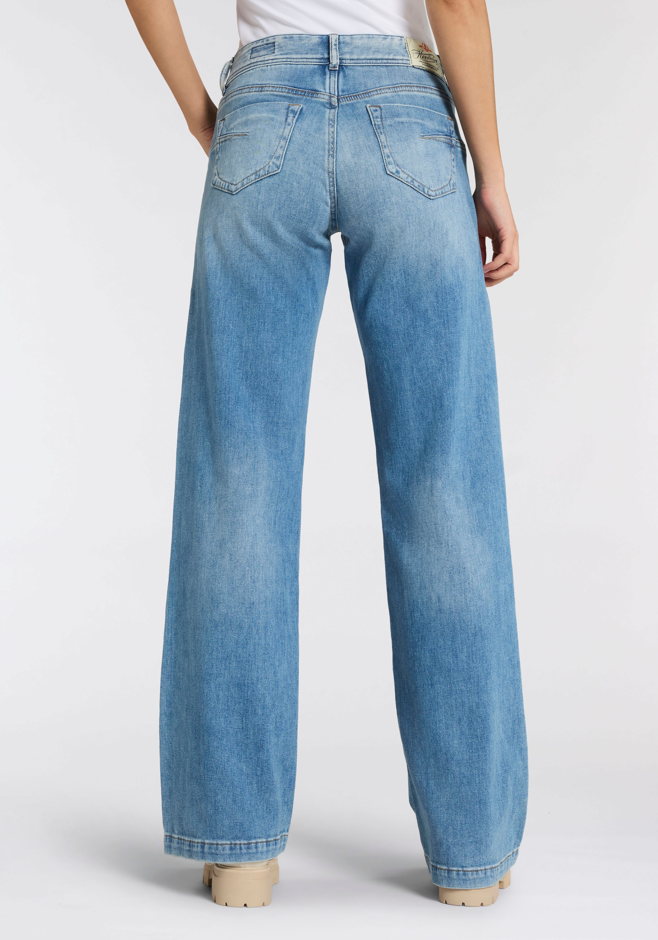 Herrlicher 5-Pocket-Jeans »Edna Denim Stretch« mit weitem Bein, Flared Fit