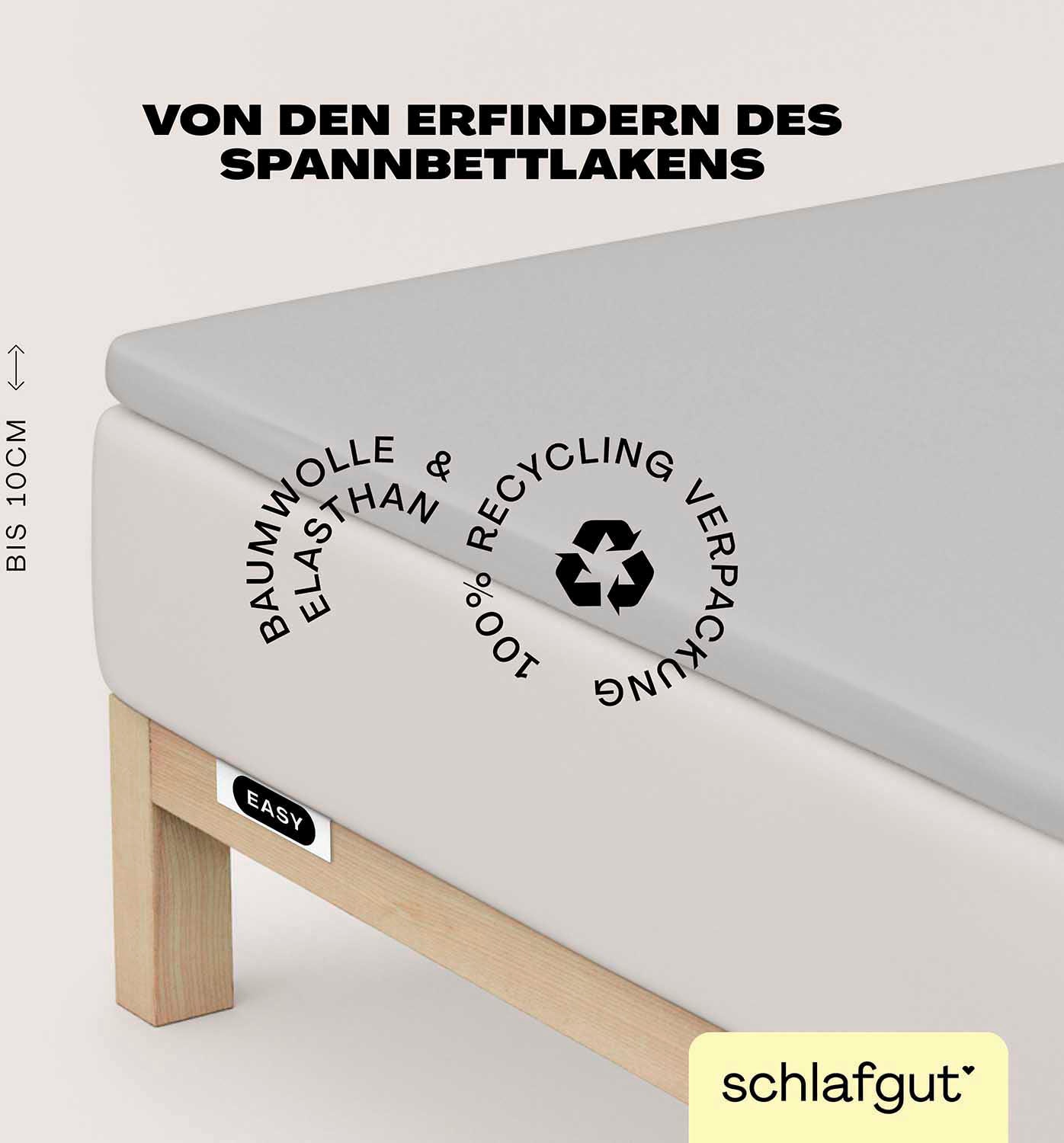 Schlafgut Spannbettlaken »EASY Jersey Elasthan Topper«, MADE IN GREEN by OEKO-TEX®