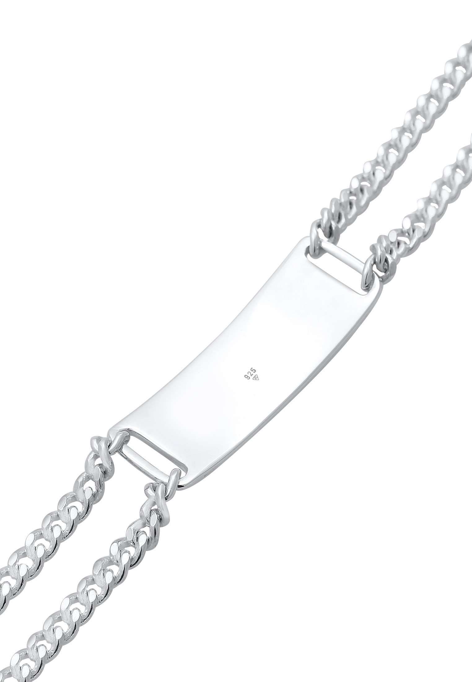 Kuzzoi Armband »Herren ID-Armband Platte Basic 925 Sterling Silber«