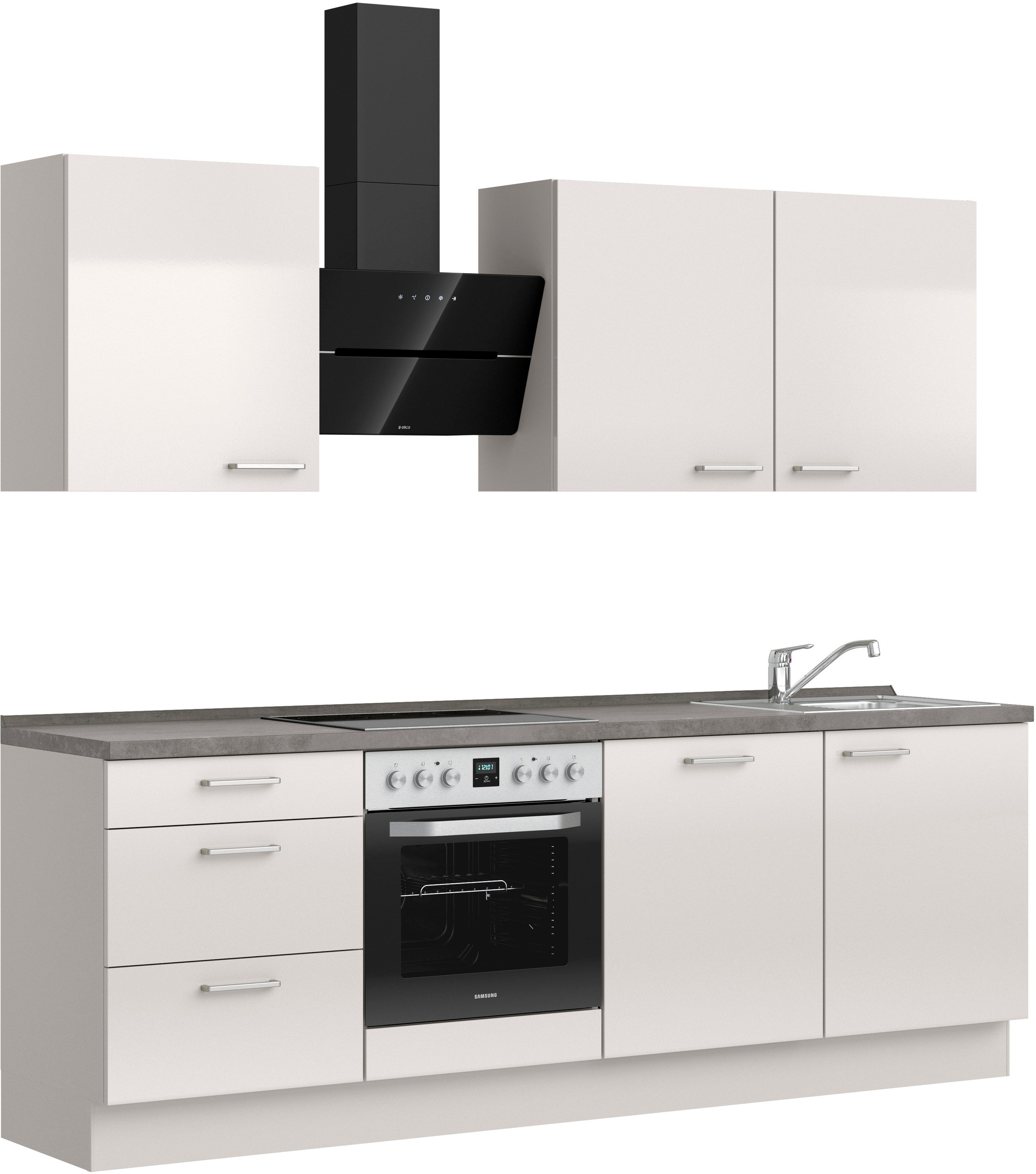 nobilia® Küchenzeile »"Flash II"«, vormontiert, Ausrichtung wählbar, Breite 240 cm, wahlw. mit E-Geräten