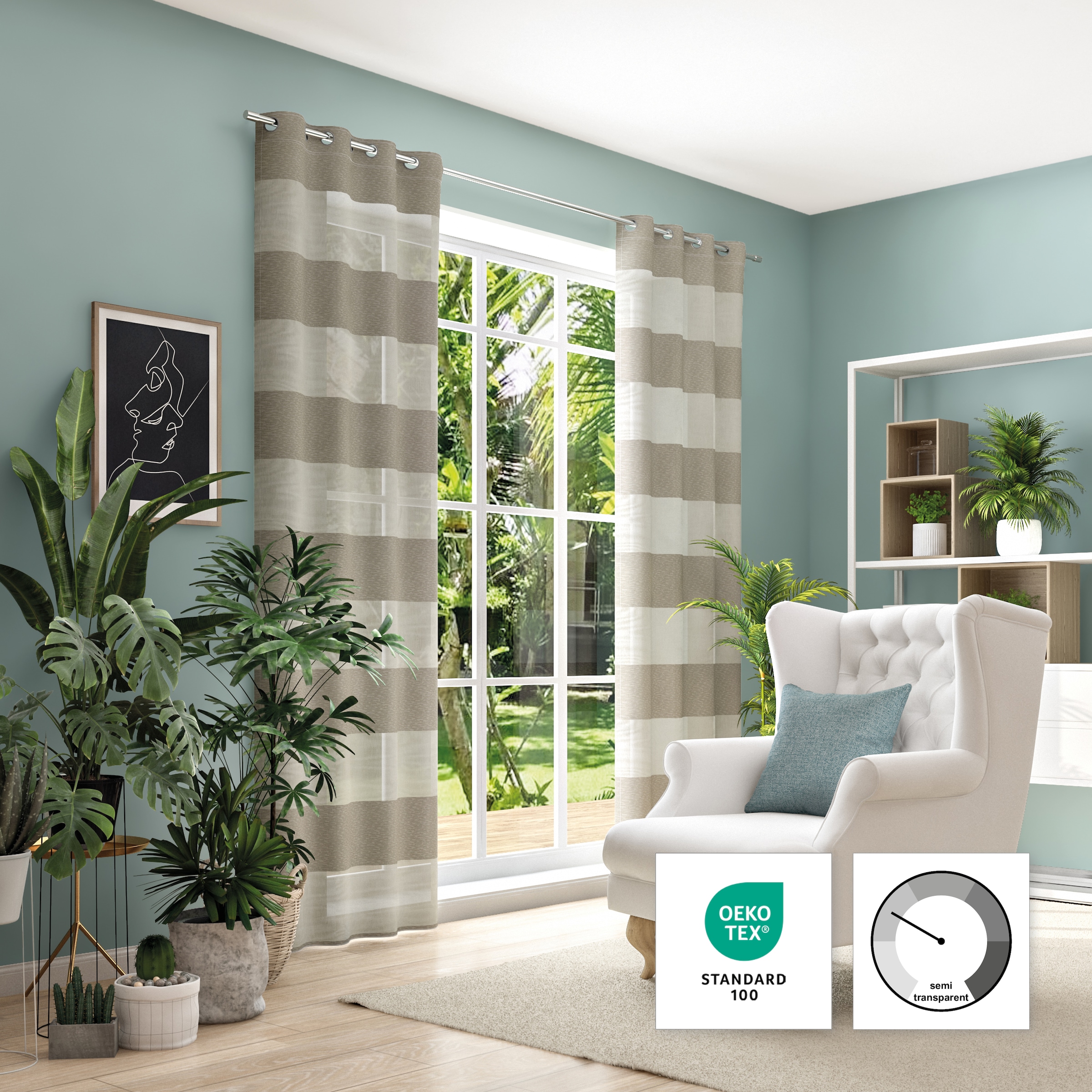 Neutex for you! Vorhang »SONORA« Ösen 1 Stk. tlg. 3D Musterung im Leinen-Look