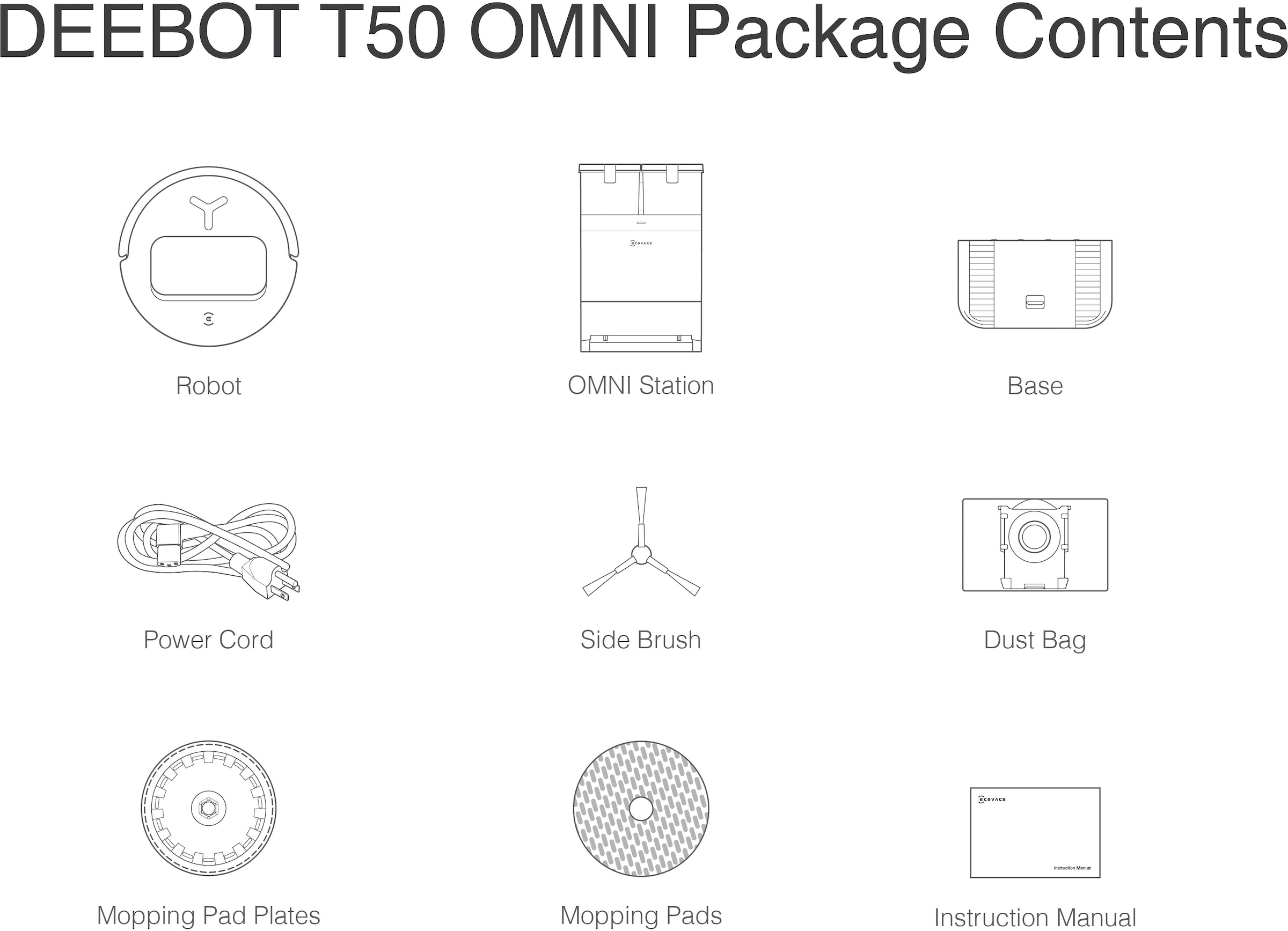 ECOVACS Saugroboter »ECOVACS DEEBOT T50 OMNI, 18.000 Pa,«, OMNI-Station mit 75° Mopp-Waschen, OZMO Turbo, Ultraflaches Design