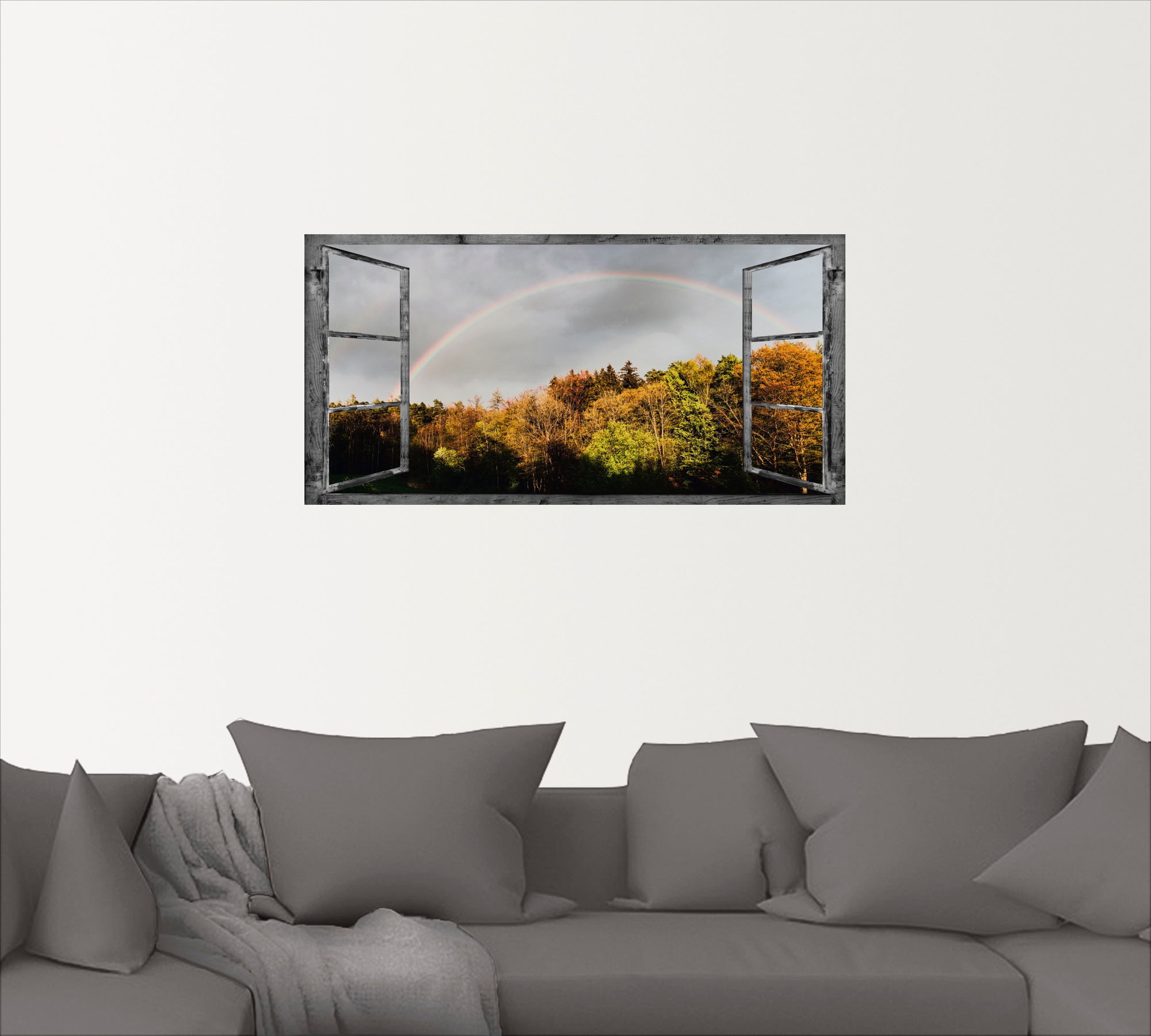 Artland Wandbild »Fensterblick - Regenbogen«, Fensterblick, (1 St.), als Le günstig online kaufen