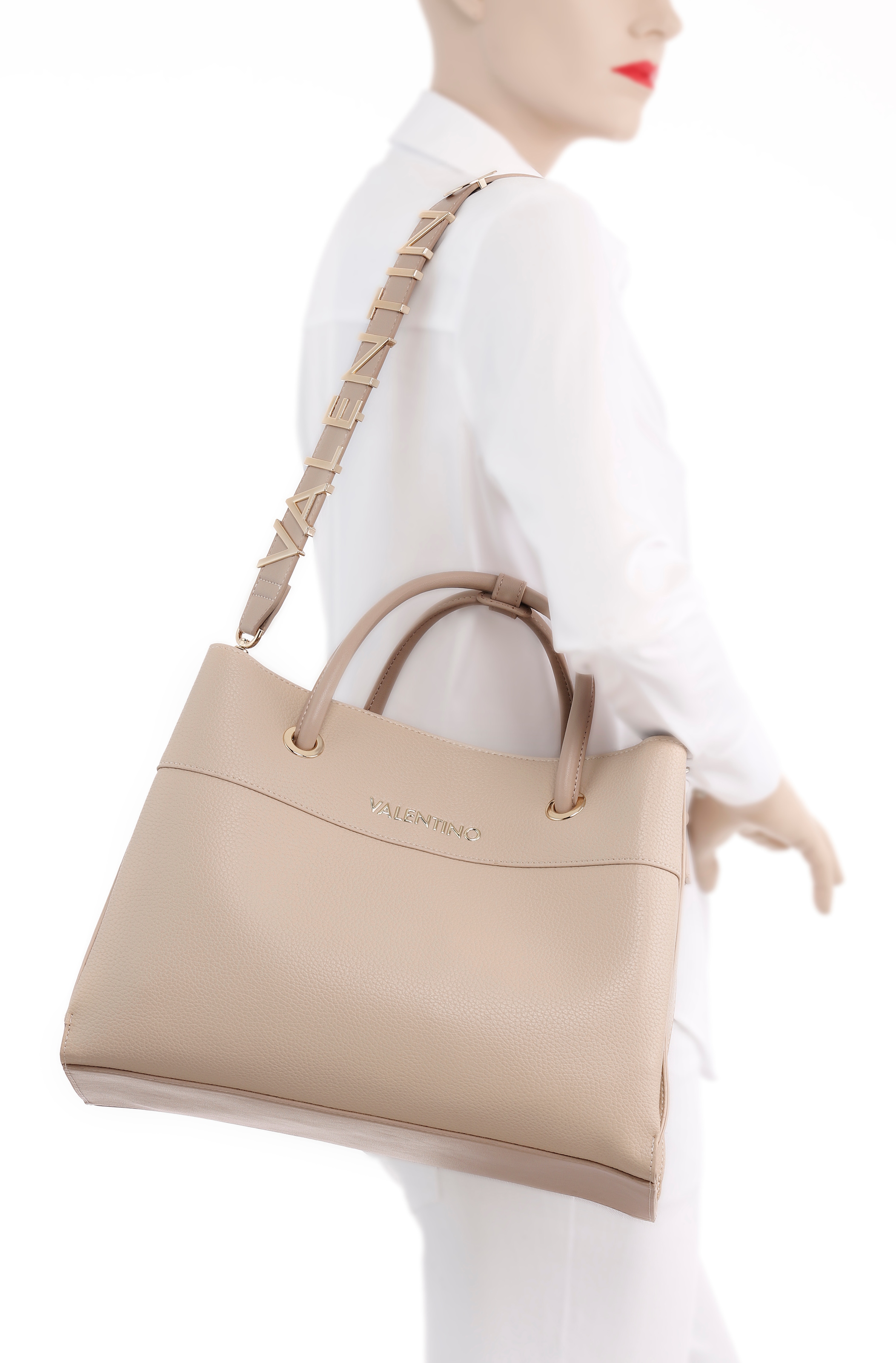 VALENTINO BAGS Henkeltasche »ALEXIA«, Umhängetasche Schultertasche mit goldfarbenen Details