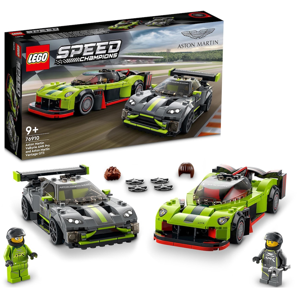 LEGO® Konstruktionsspielsteine »Aston Martin Valkyrie AMR Pro & Aston Martin Vantage GT3 (76910)«, (592 St.)