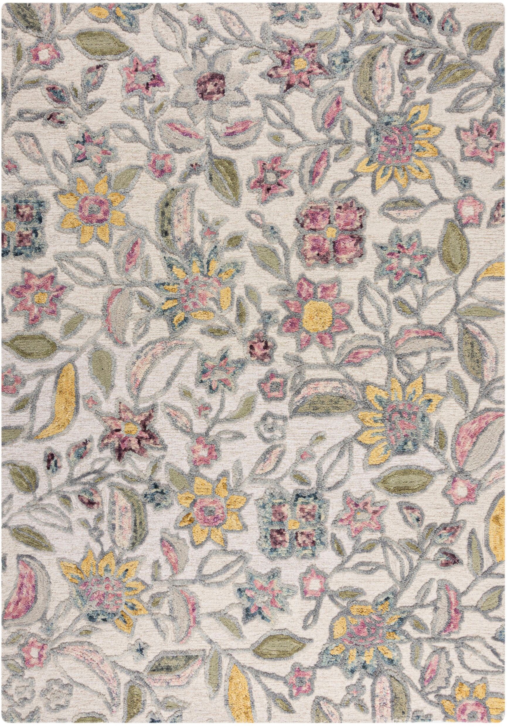 FLAIR RUGS Wollteppich »Tania Floral«, rechteckig, 19 mm Höhe, mit verspieltem Blumen-Design