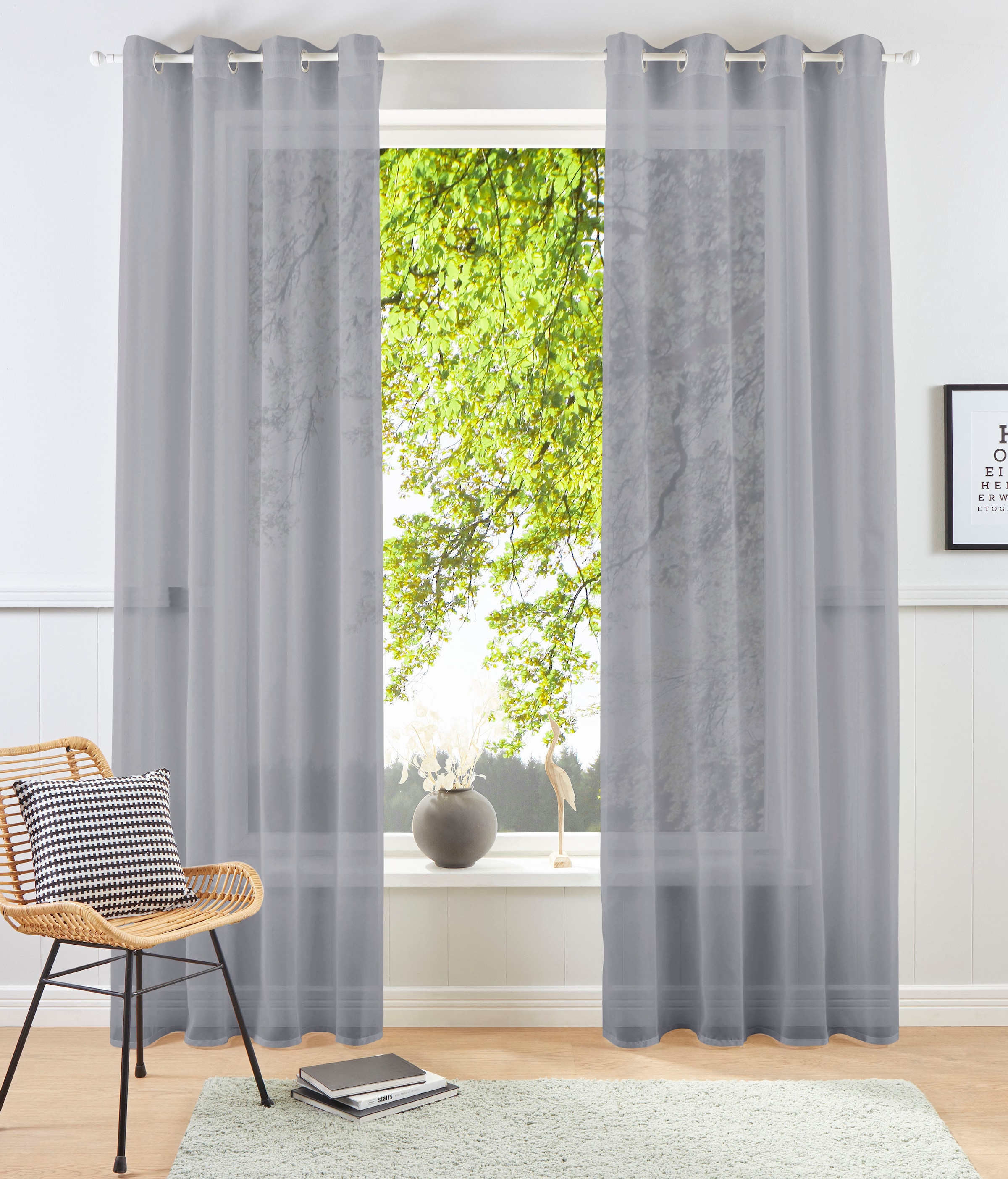 my home Gardine »XANA mit Ösen, Kräuselband oder Schlaufen«, (2 St.), Bests günstig online kaufen