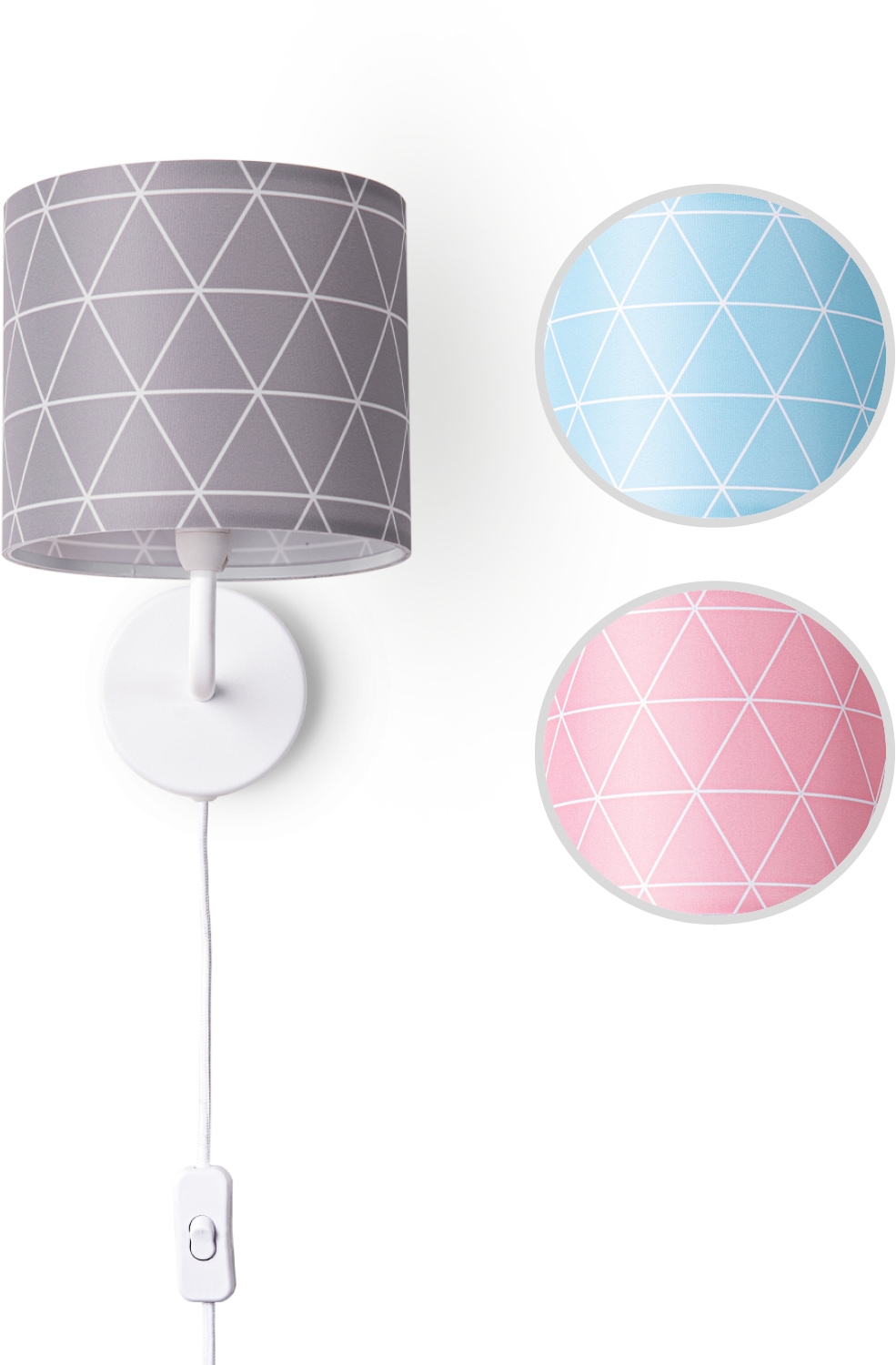 Paco Home Wandleuchte »Stella 401«, 1 flammig, Leuchtmittel E14 | ohne Leuchtmittel, Stecker Flur Lampe Wohnzimmer âˆ…18cm Skandi Stil Kabel 3m E14