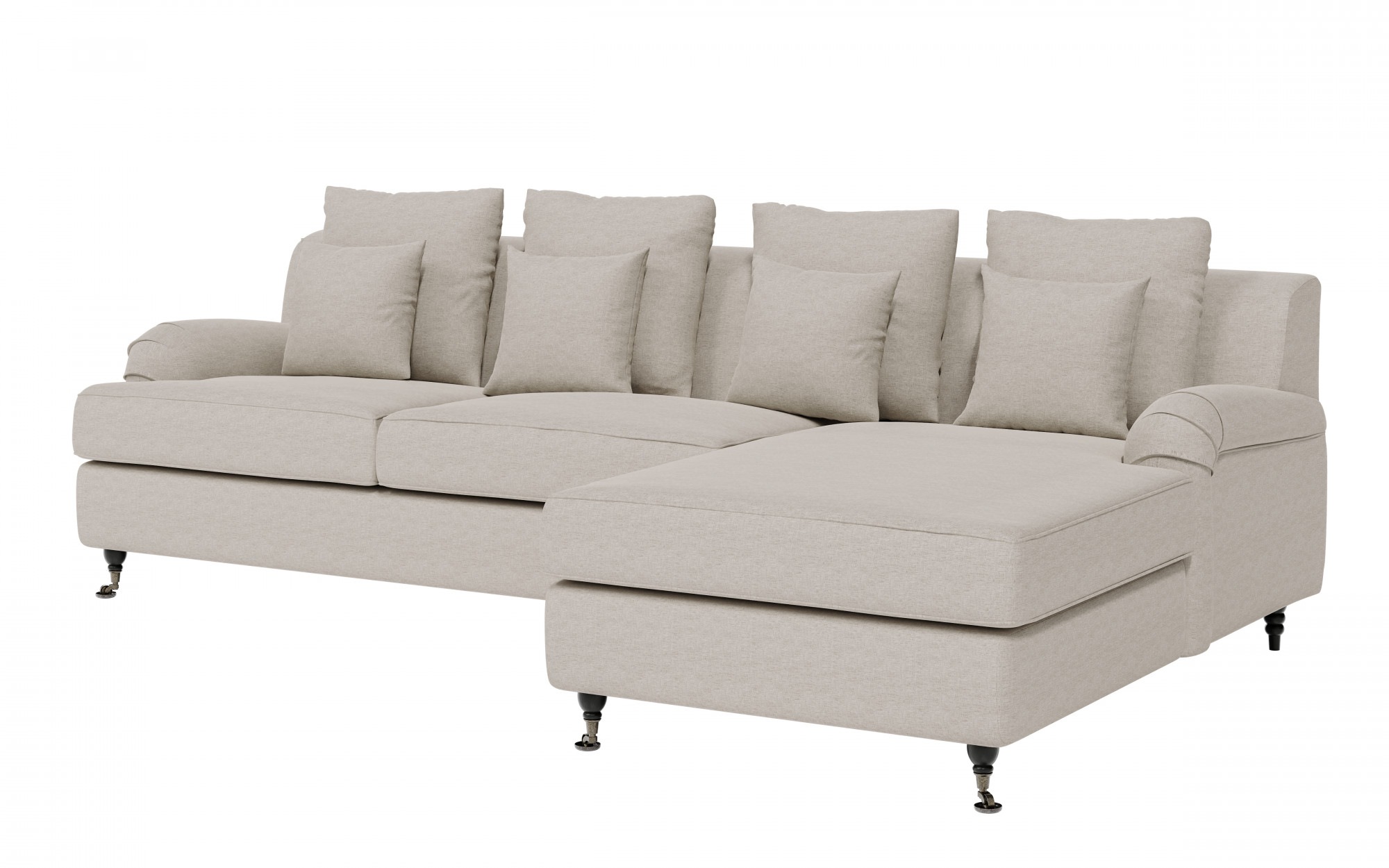 Guido Maria Kretschmer Home&Living Ecksofa »NORIN L-Form«, zwei Fußarten: vorne - Rollen, hinten - Holzfüße
