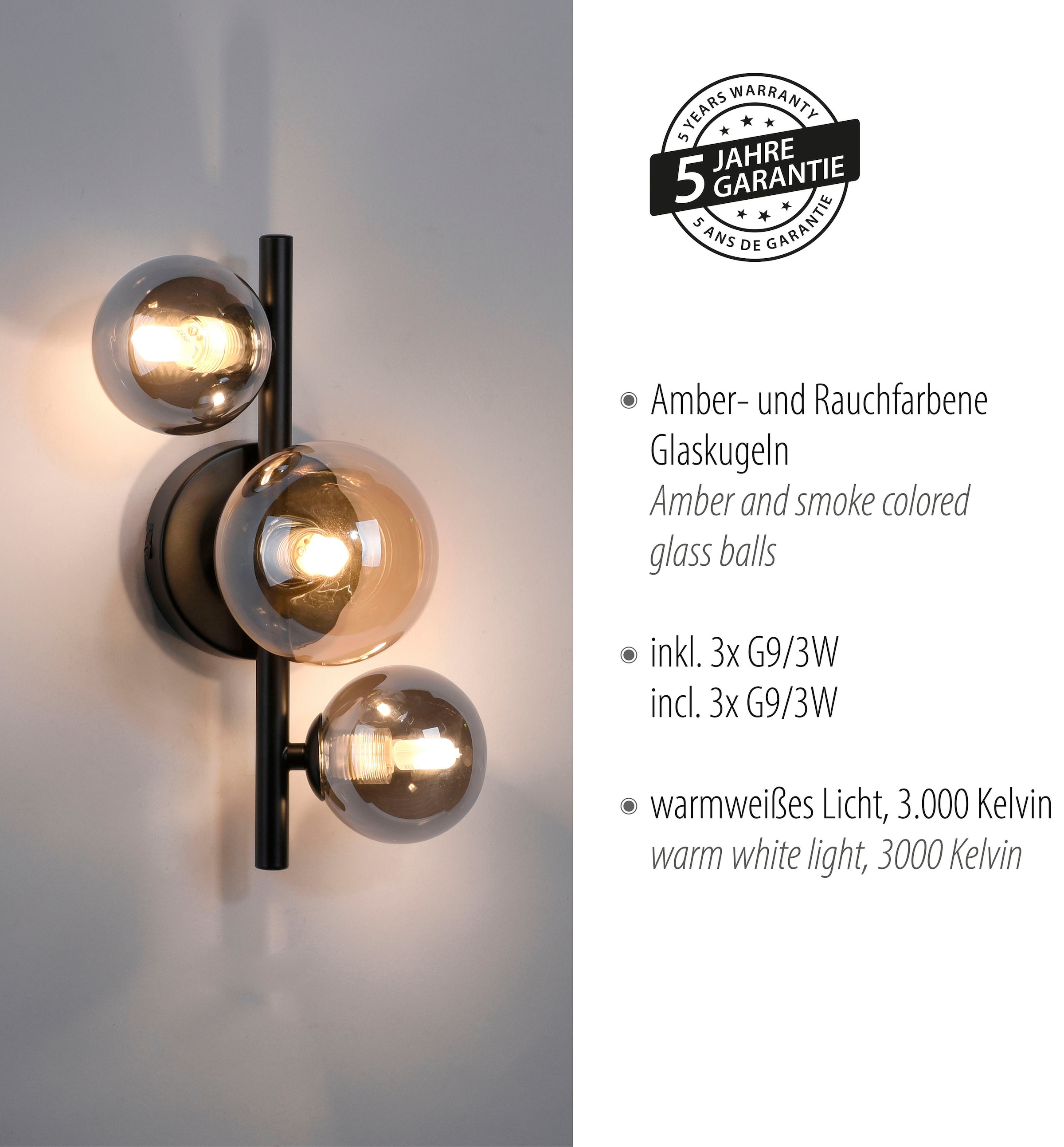 Paul Neuhaus LED Wandleuchte »POPSICLE«, 3 flammig, Leuchtmittel G9 | LED wechselbar