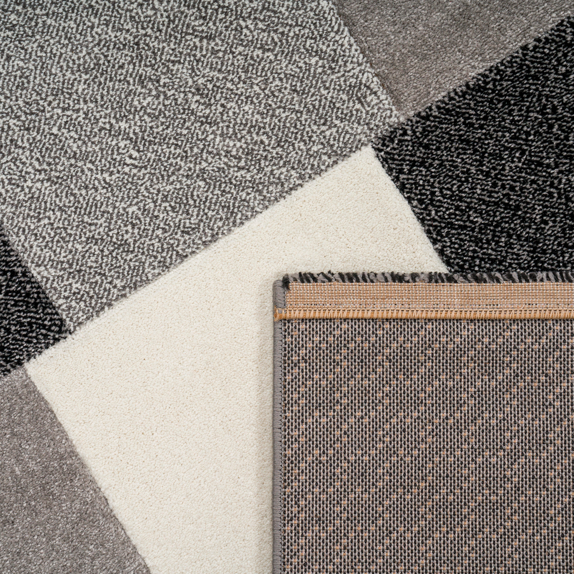 Paco Home Teppich »Brilliance 656«, rechteckig, 17 mm Höhe, Kurzflor, modernes Karo Design, handgefertigter Konturenschnitt