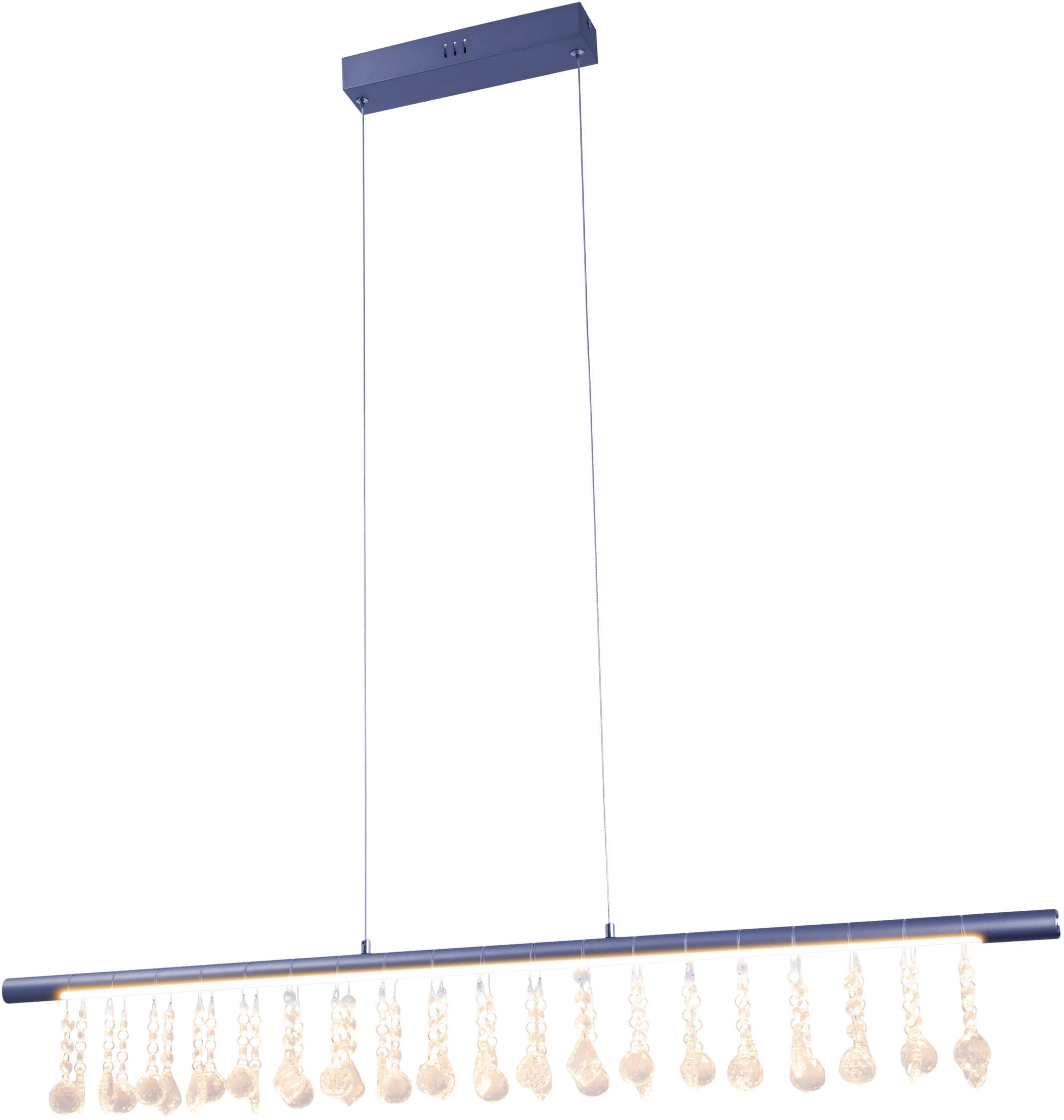 näve LED Pendelleuchte »Nobilis«, 1 flammig, Leuchtmittel LED-Modul | LED fest integriert, Hängeleuchte, dimmbar, warmweiß, L: 100cm, grau