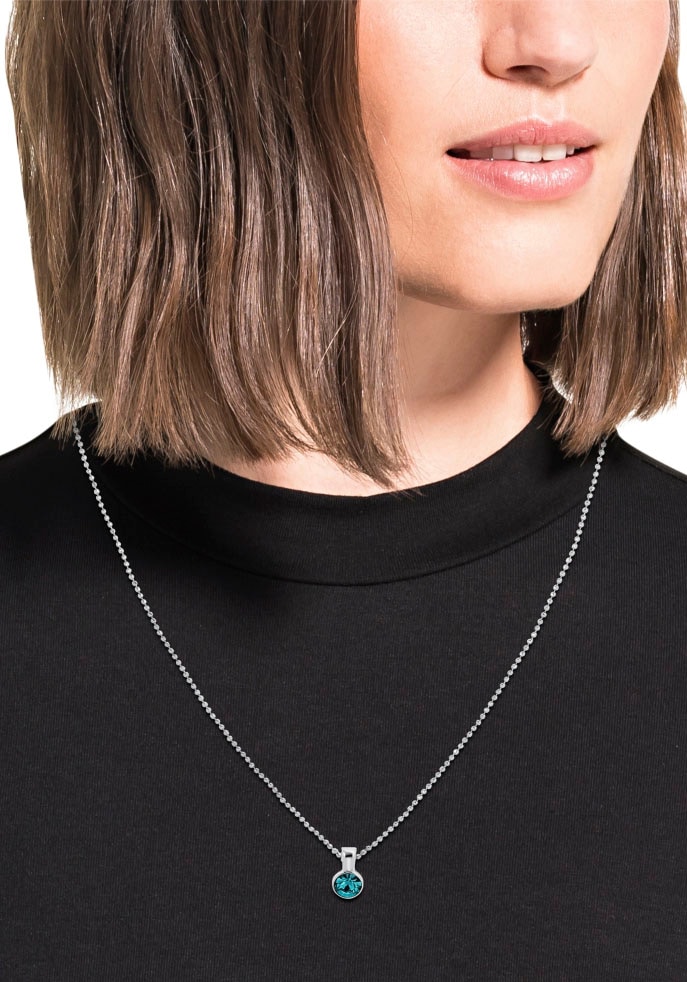 Amor Kette mit Anhänger »Blue Sparkle, 2016553«, mit Kristallglas