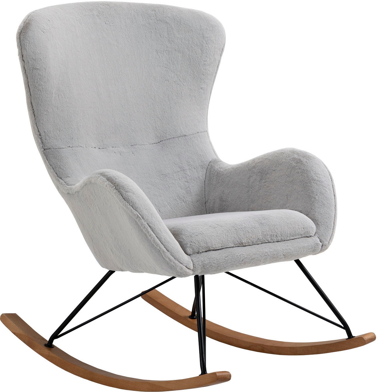 SalesFever Schaukelstuhl »Komfortabl und im Vintage-Stil« () in Lammfellopt günstig online kaufen
