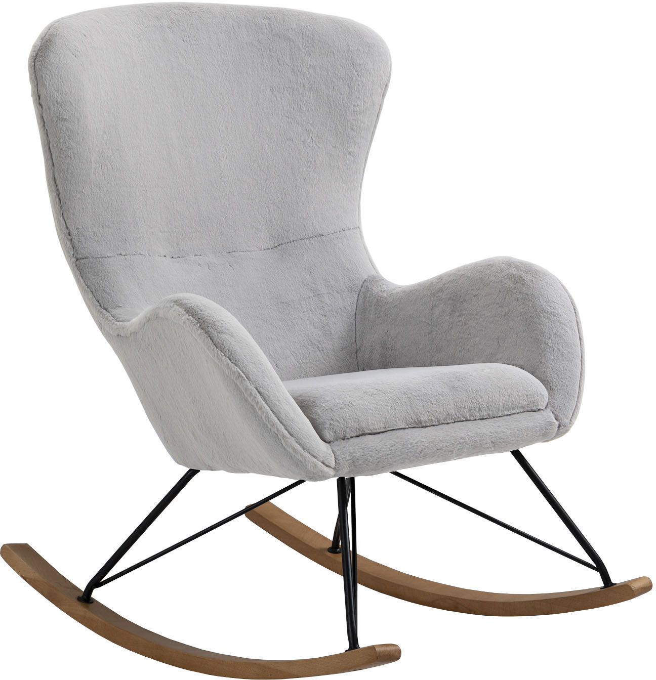 SalesFever Schaukelstuhl »Komfortabl und im Vintage-Stil« () Kunstfell in L günstig online kaufen