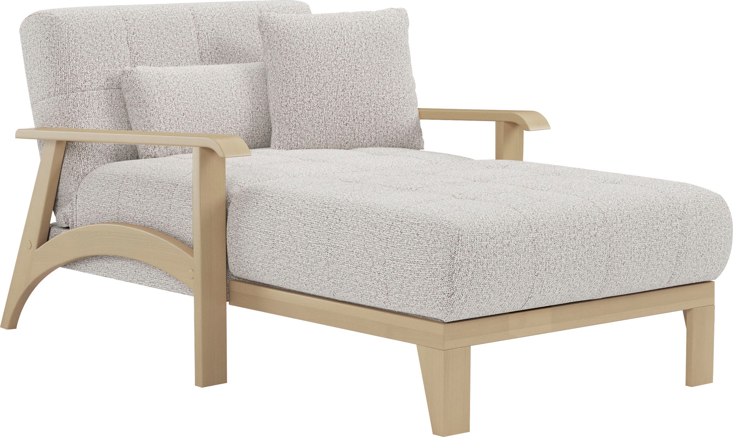 sit&more Recamiere »Billund«, Armlehnen aus Buchenholz in natur, verschiedene Bezüge und Farben