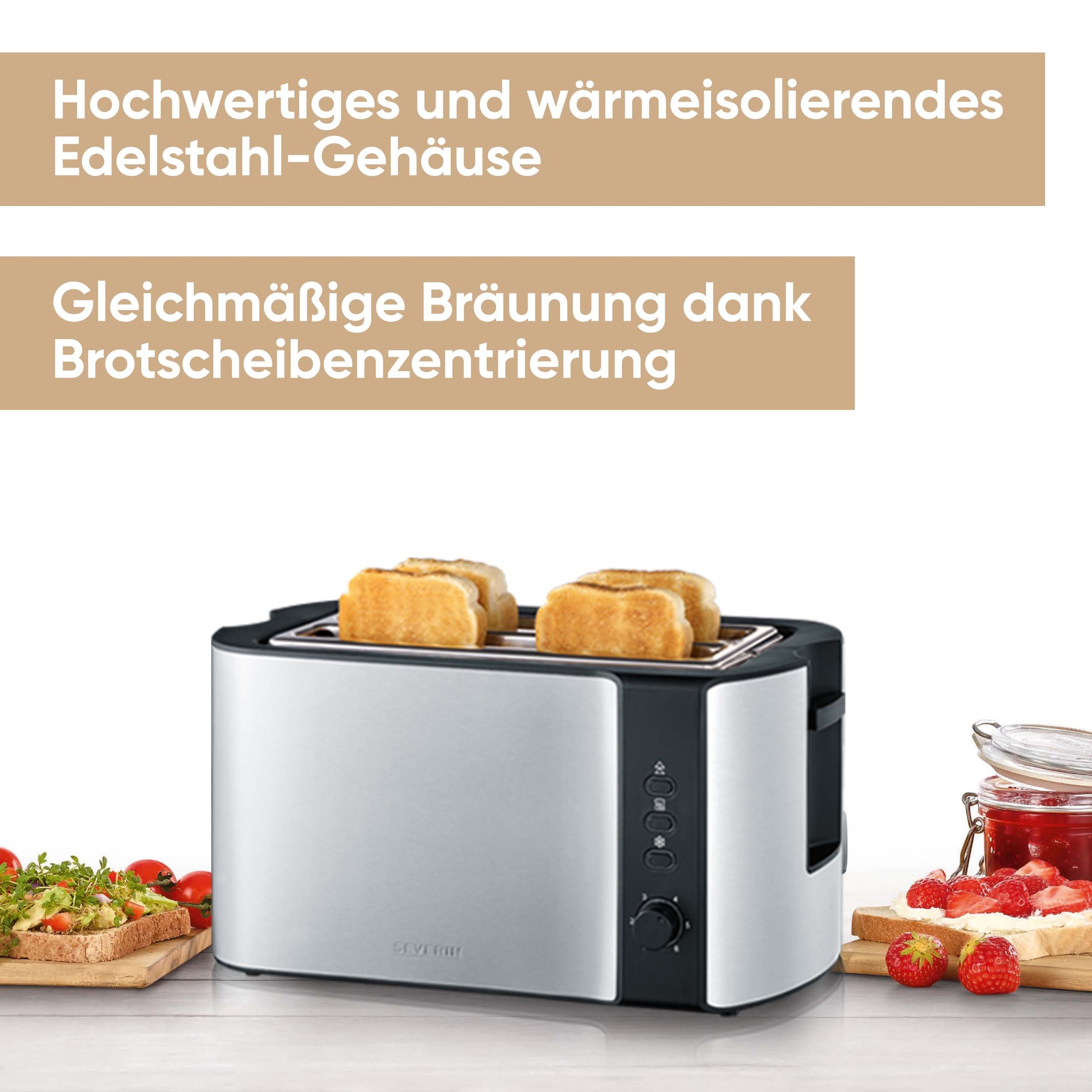 Severin Toaster »AT 2590« 2 lange Schlitze für 4 Scheiben 1400 W