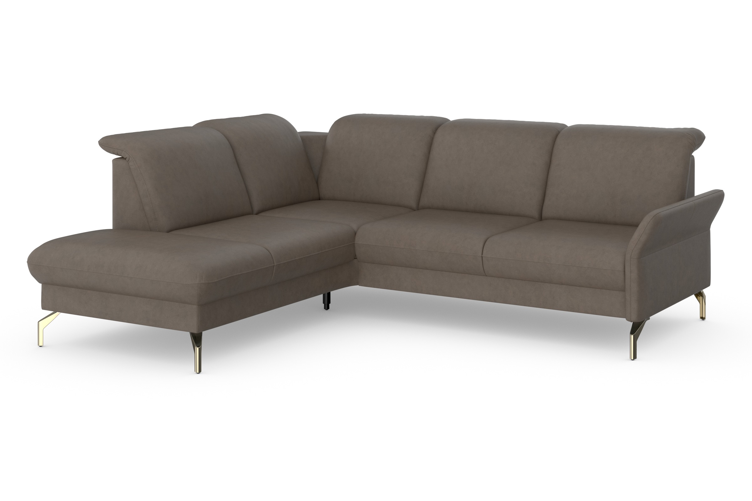 sit&more Ecksofa »Fashion L-Form«, wahlweise mit Kopfteilverstellung, Vorziehsitz, motorisch, Nickelfüße