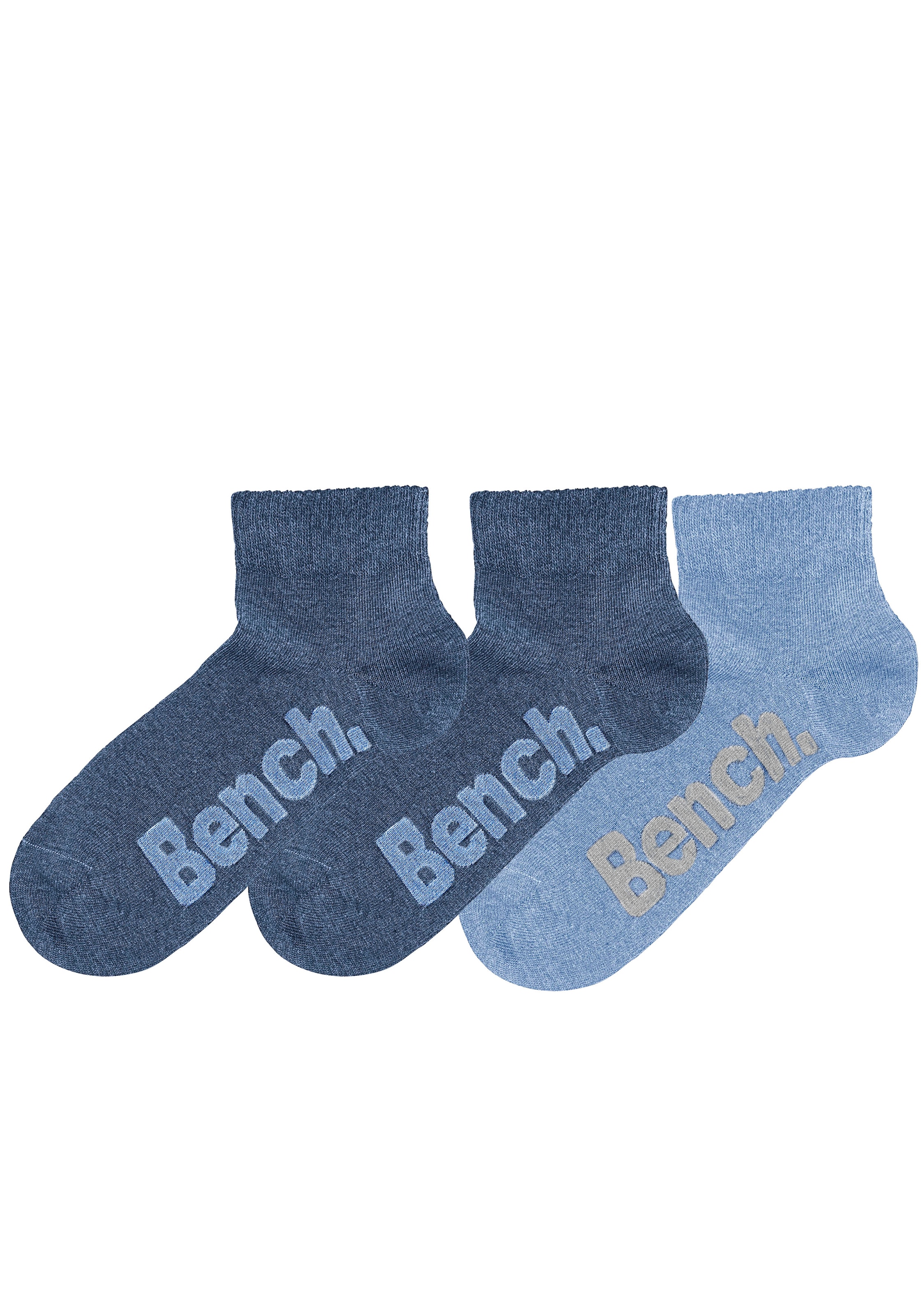 Bench. Kurzsocken, (Set, 3 Paar), mit bequemen Rippbündchen