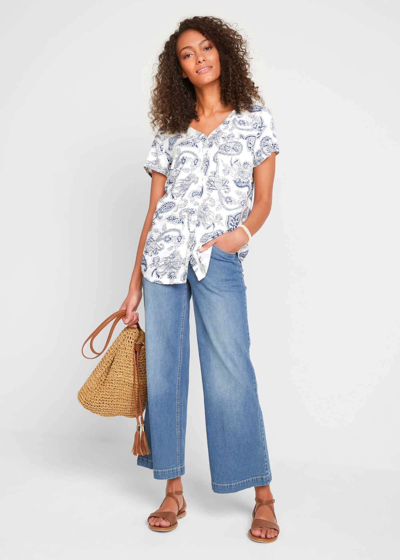 bonprix Kurzarmbluse