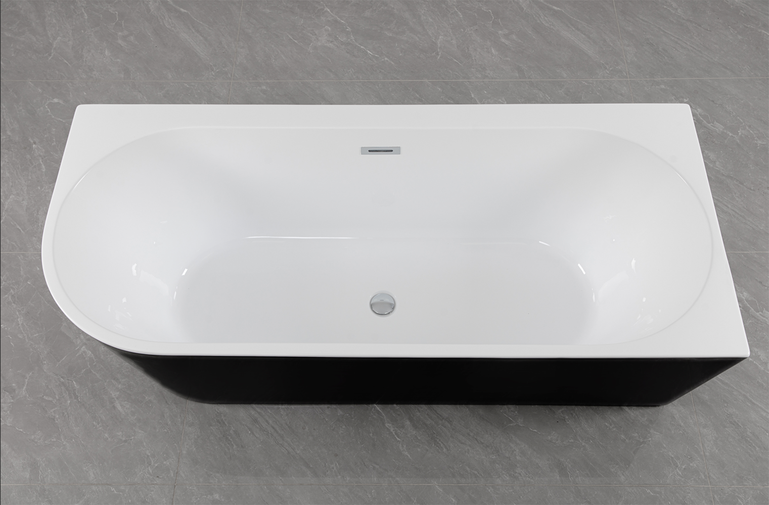 Sanotechnik Badewanne »Jamaica« Höhe 58 cm mit Ablaufstöpsel | verstellbare Füße | Überlauf 170x75x58cm schwarz glänzend, Acryl Badewanne rechts