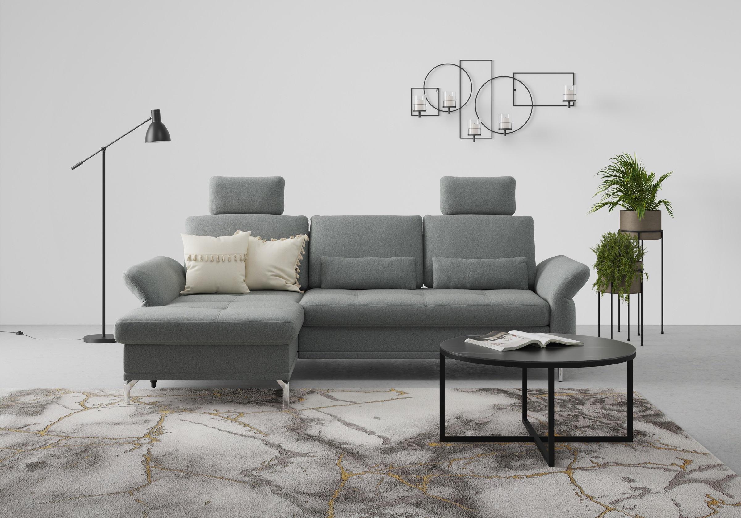 Home affaire Ecksofa »Palm Beach L-Form« Federkern, mit Sitztiefenverstellu günstig online kaufen