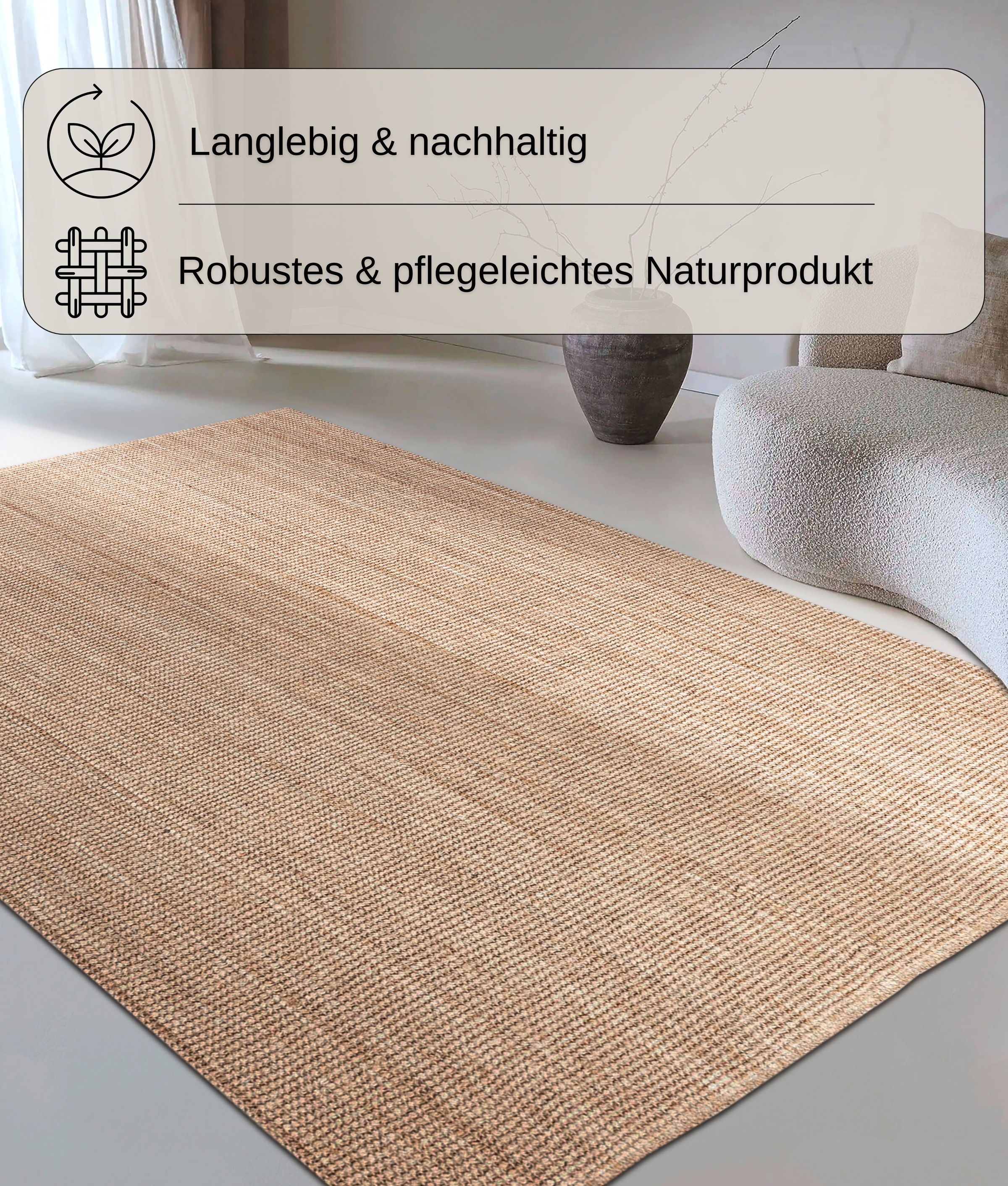 my home Teppich »Avot Juteteppich«, rechteckig, 10 mm Höhe, 100% Jutefaser, günstig online kaufen