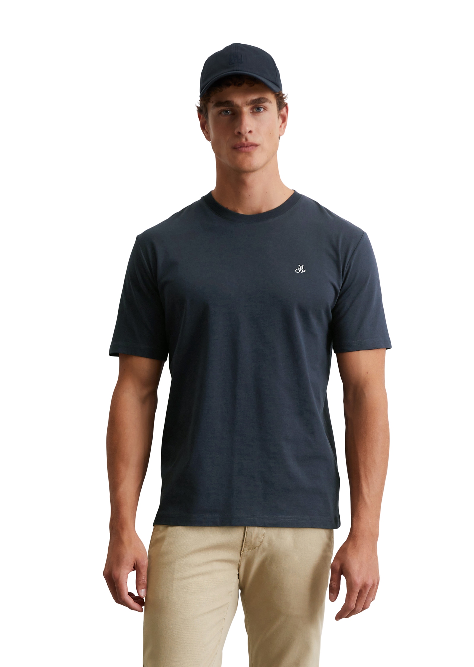 Marc O'Polo T-Shirt Logo-T-Shirt aus Bio-Baumwolle