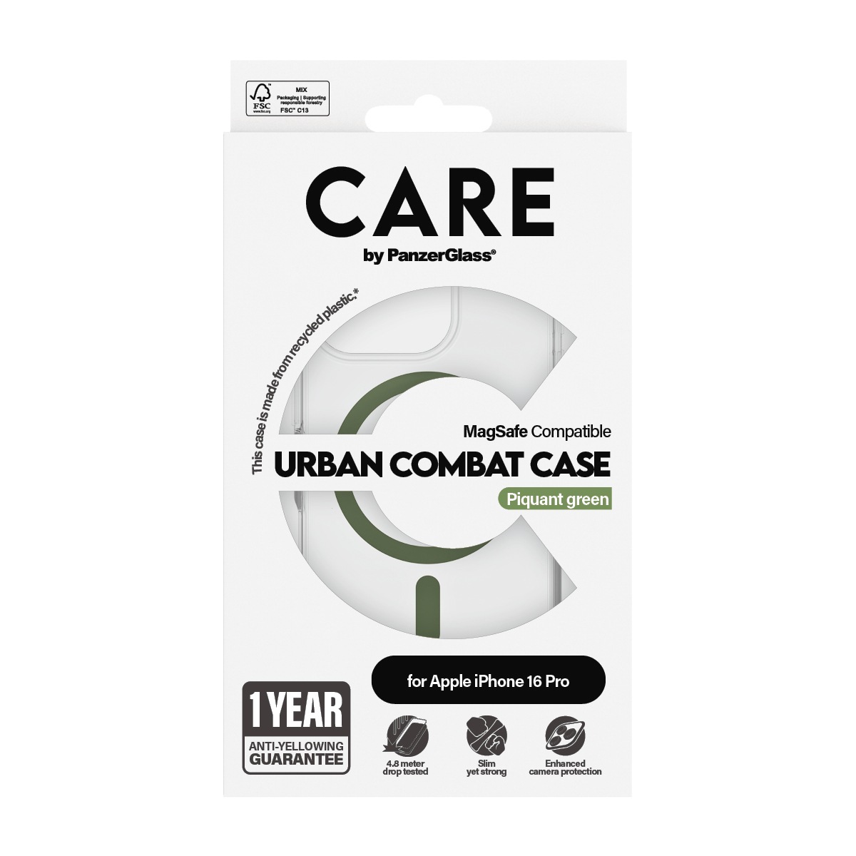 CARE by PanzerGlass Handyhülle »Urban Combat Case für Apple iPhone 16 Pro«, iPhone 16, Backcover, Schutzhülle, Handyschutzhülle, Case, Schutzcase, stoßfest