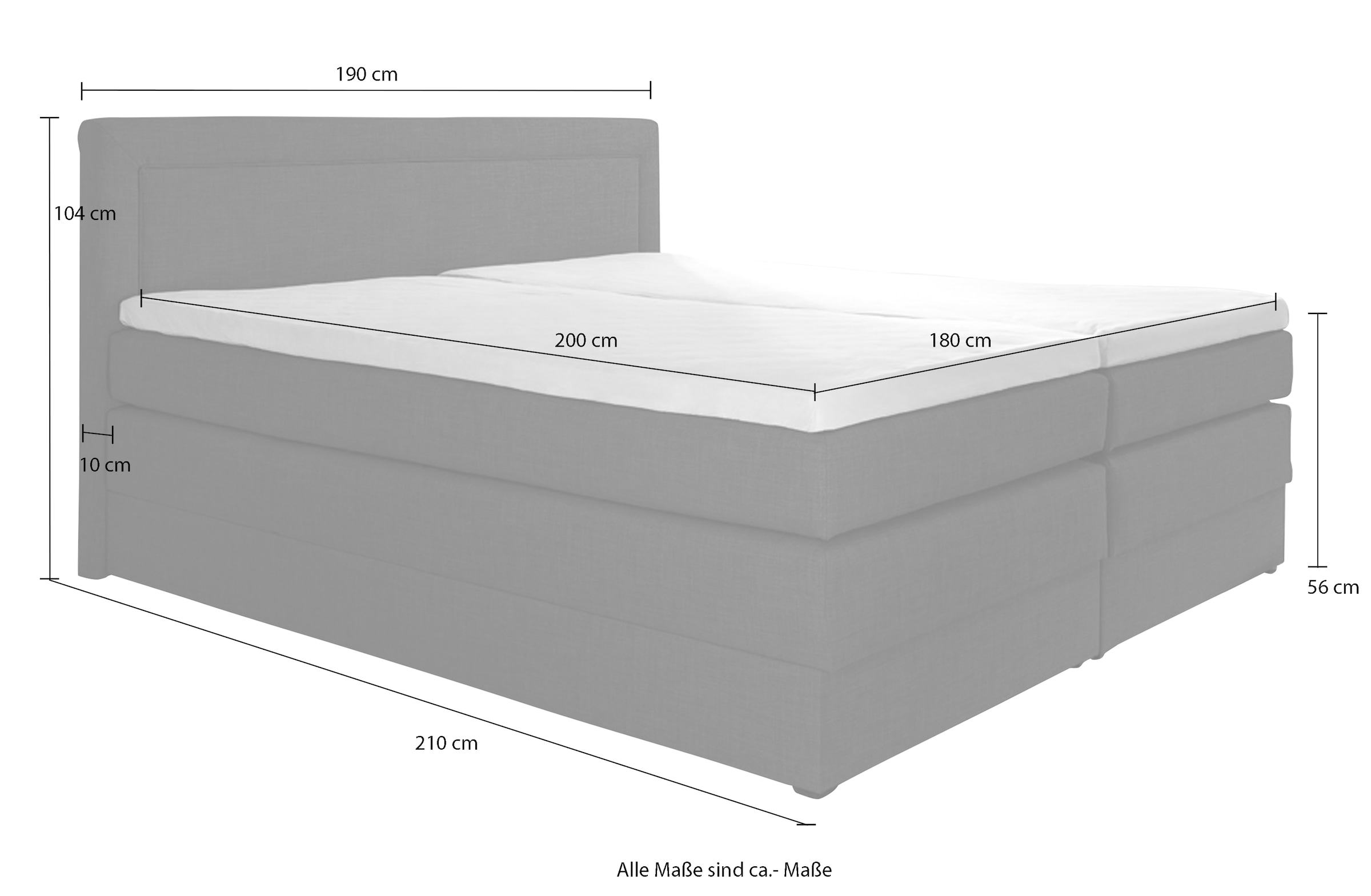 hapo Boxspringbett, mit Bettkasten