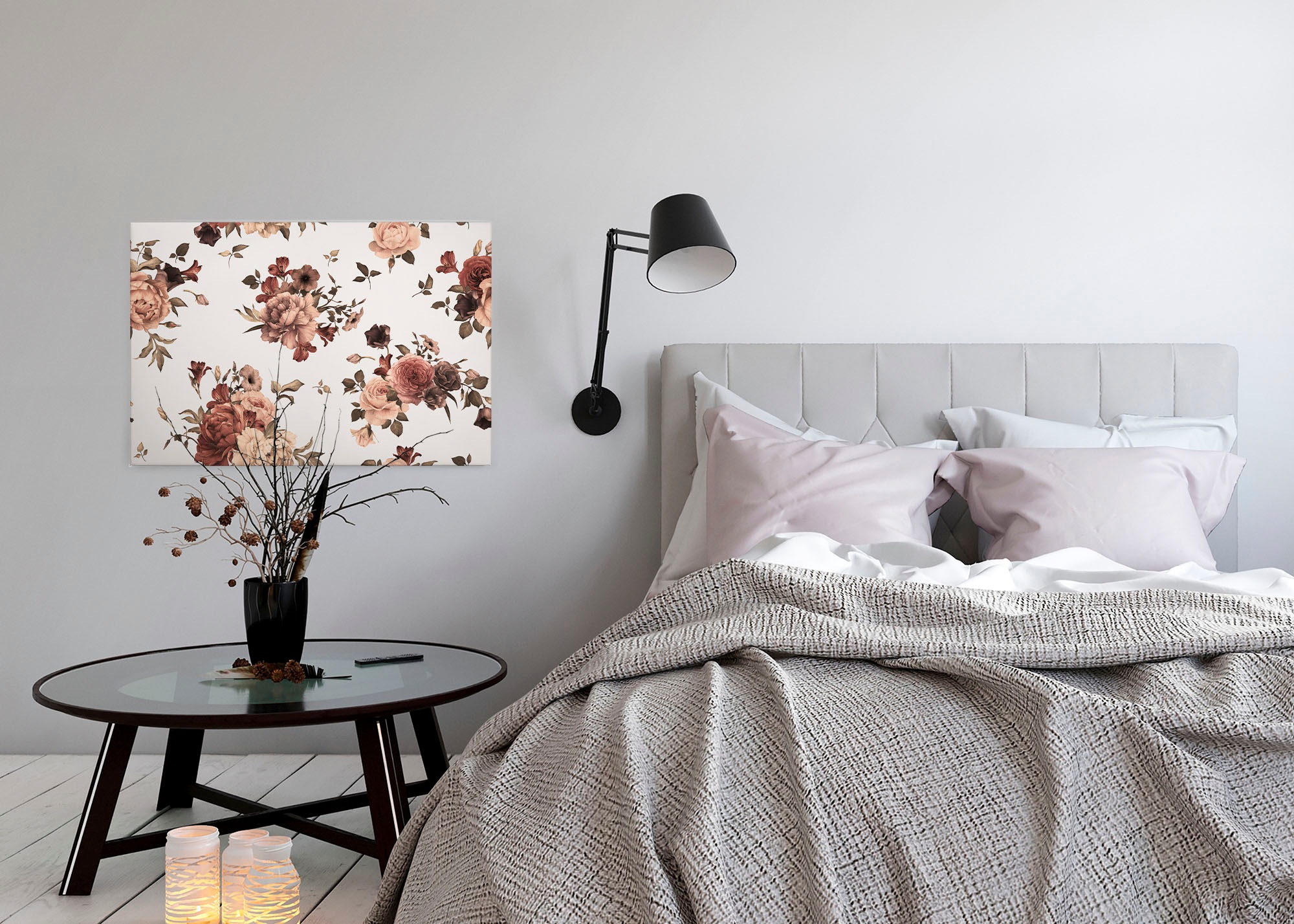 A.S. Création Leinwandbild »Flower Bouquet«, Kunst-Blumen-Kinder, (1 St.), Landhaus Keilrahmen Blumen Rosen Blümchen Leinwand-Bild Wohnzimmer