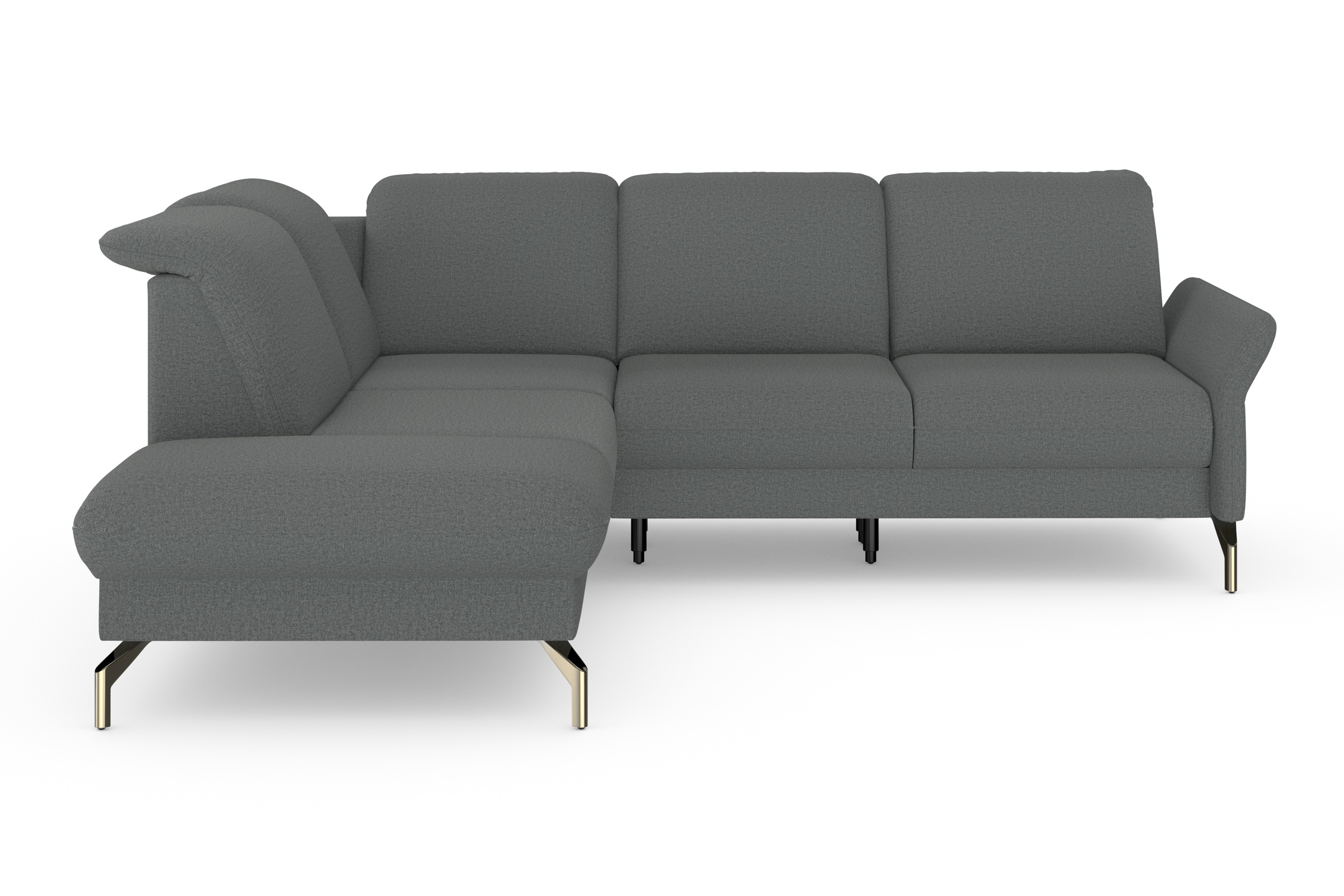 sit&more Ecksofa »Fashion L-Form«, wahlweise mit Kopfteilverstellung, Vorziehsitz, motorisch, Nickelfüße