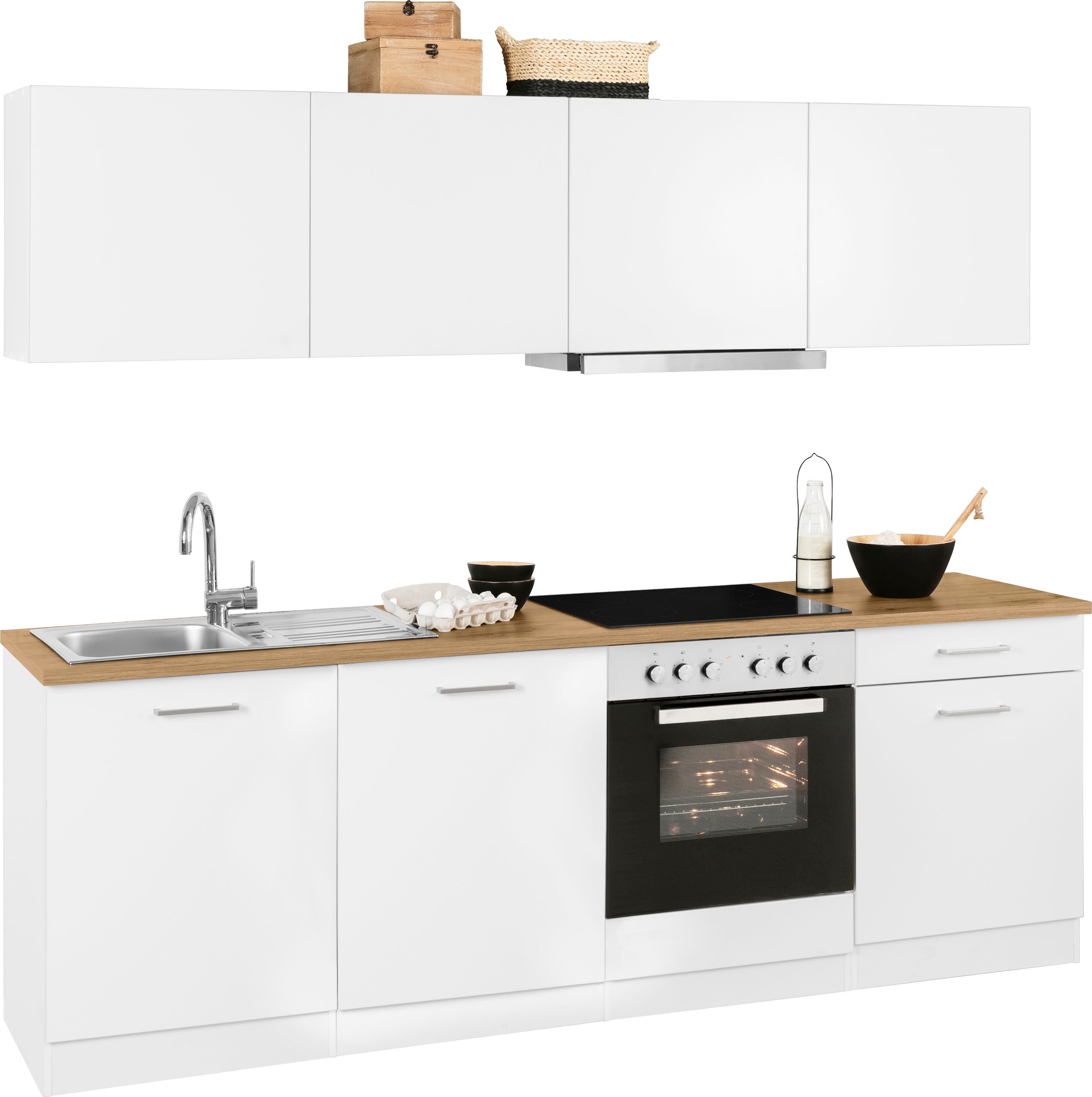KOCHSTATION Küchenzeile »KS-Kehl«, mit E-Geräten, Breite 240 cm