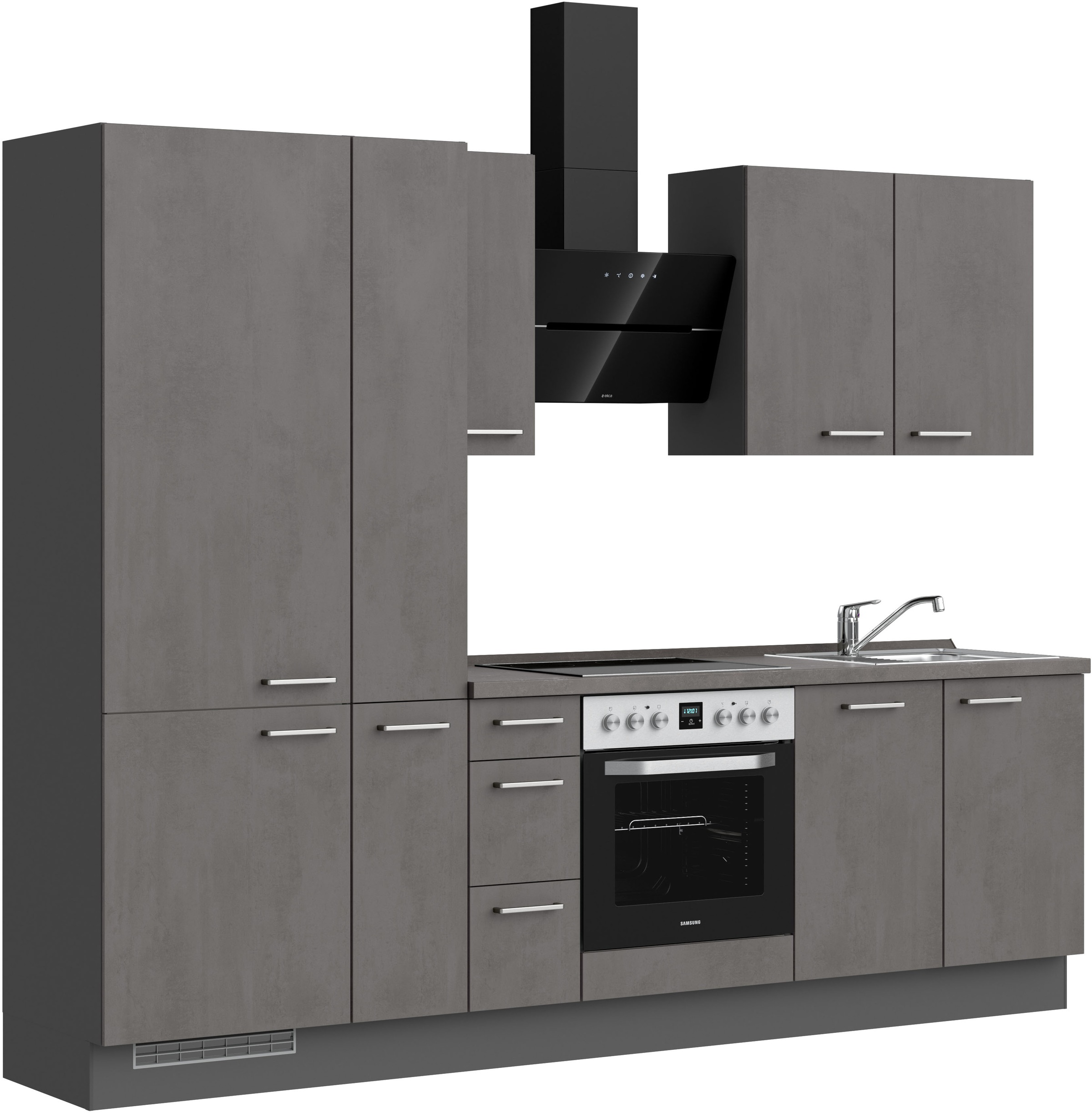 nobilia® Küchenzeile »"Riva II"« vormontiert, Ausrichtung wählbar, Breite 270 cm, wahlw. mit E-Geräten