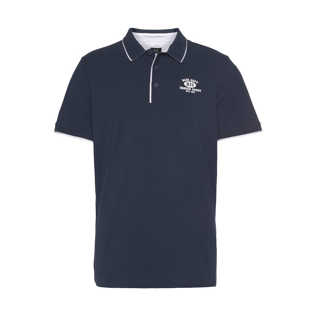 H.I.S Poloshirt, in Pique Qualität, mit bedrucktem Innenkragen