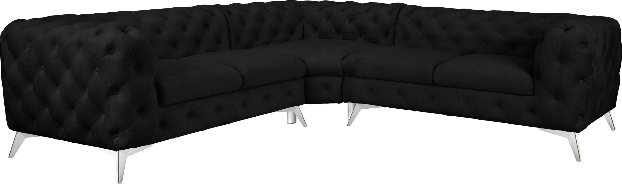 Leonique Chesterfield-Sofa »Ecksofa GLYNIS L-Form mit Wellenunterfederung, günstig online kaufen