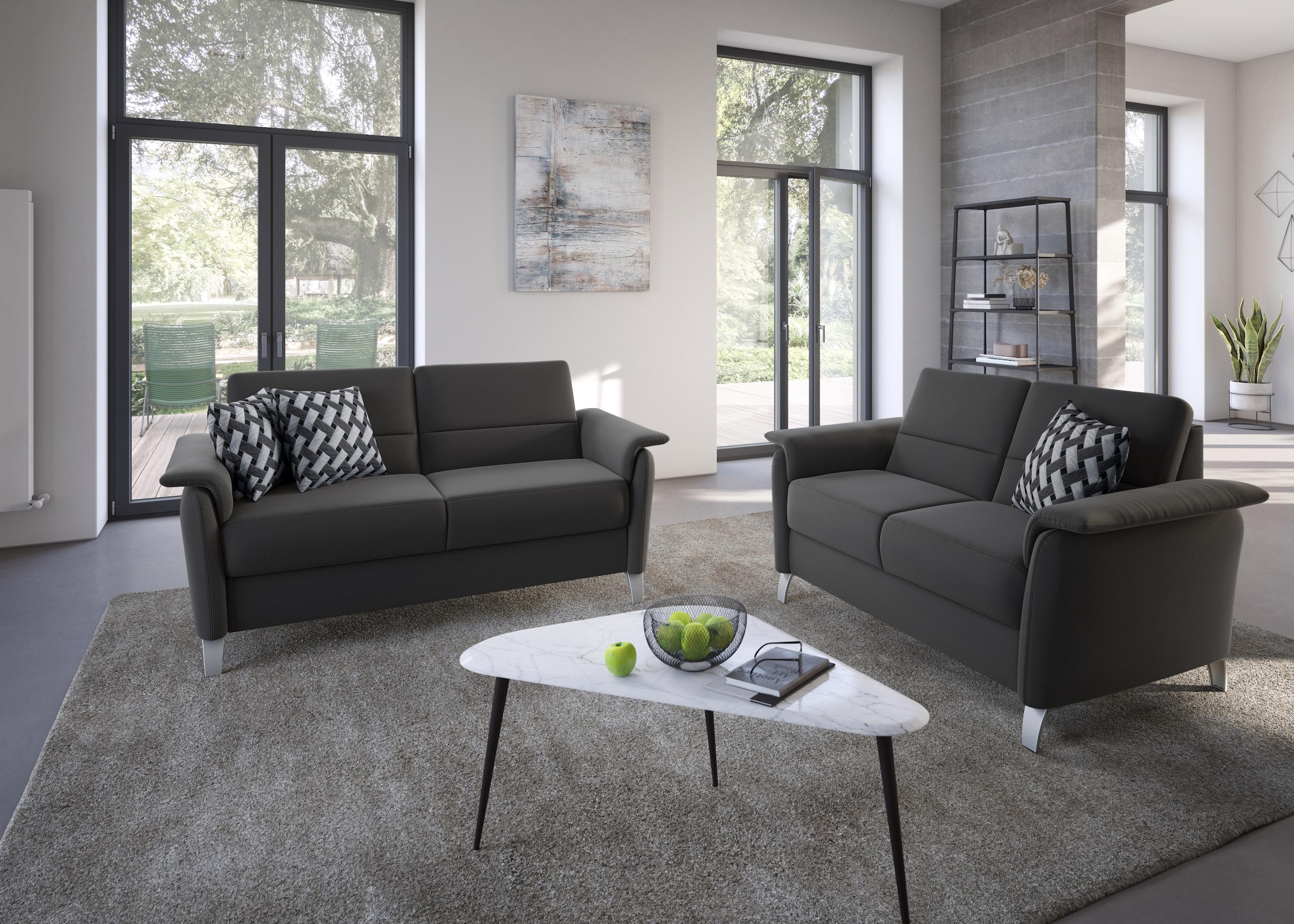sit&more 2,5-Sitzer »Palmera«, Federkern-Polsterung, Steckvorrichtung für 2 Kopfstützen (optional)