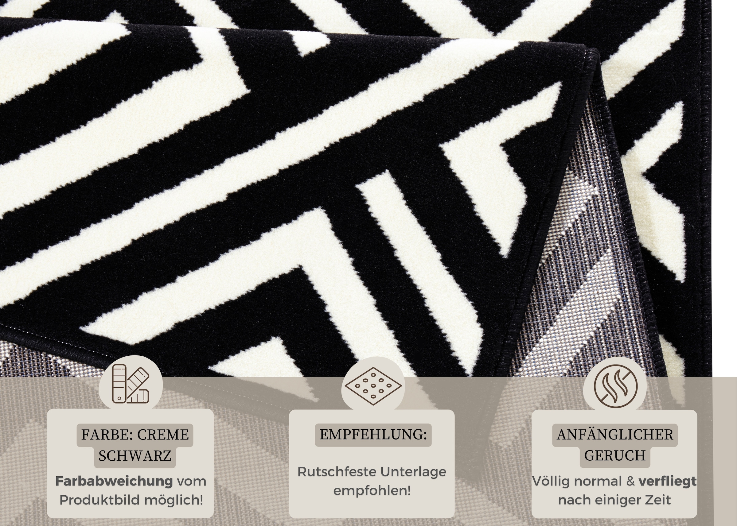 HANSE Home Teppich »Art«, rechteckig, 9 mm Höhe, Kurzflor Rauten Motiv, Velour Haptik, Robust, Pflegeleicht, Gekettelt