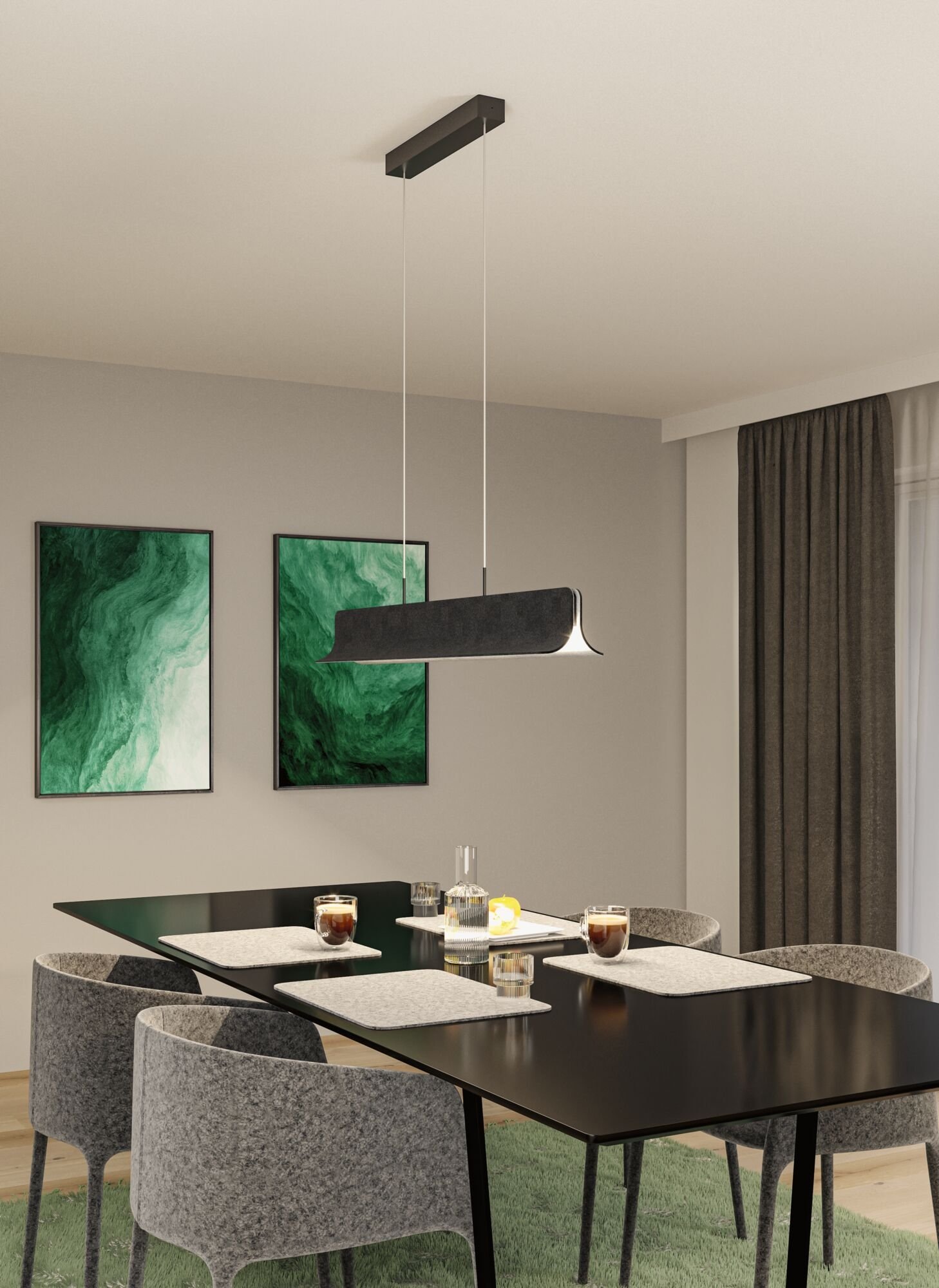Paulmann LED Pendelleuchte »Noyan 3-Step-Dimmbar 2x24W Anthrazit«, 2 flammi günstig online kaufen