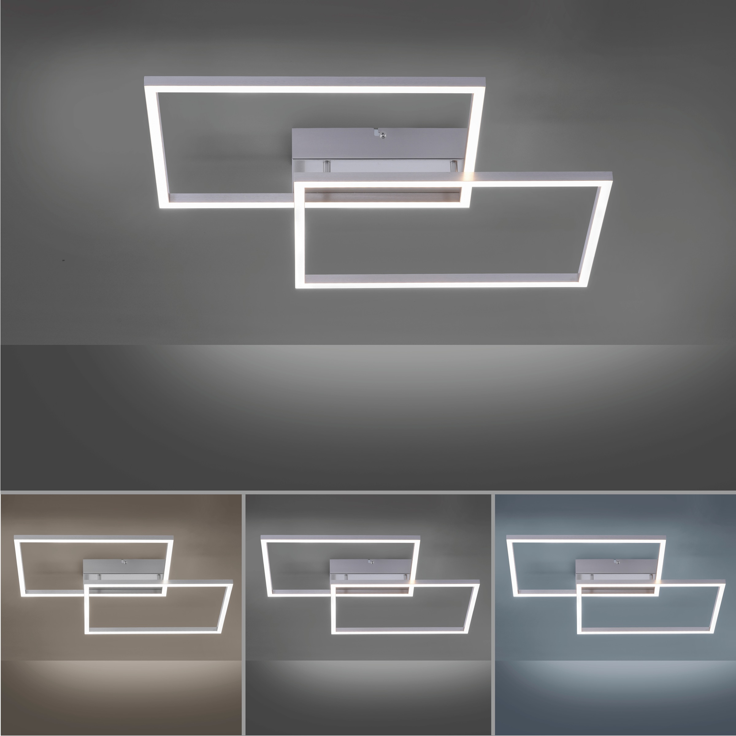 JUST LIGHT Deckenleuchte »IVEN«, 2 flammig, Leuchtmittel LED-Board | LED fest integriert, LED, CCT - tunable white, Infrarot inkl., dimmbar über Fernbedienung