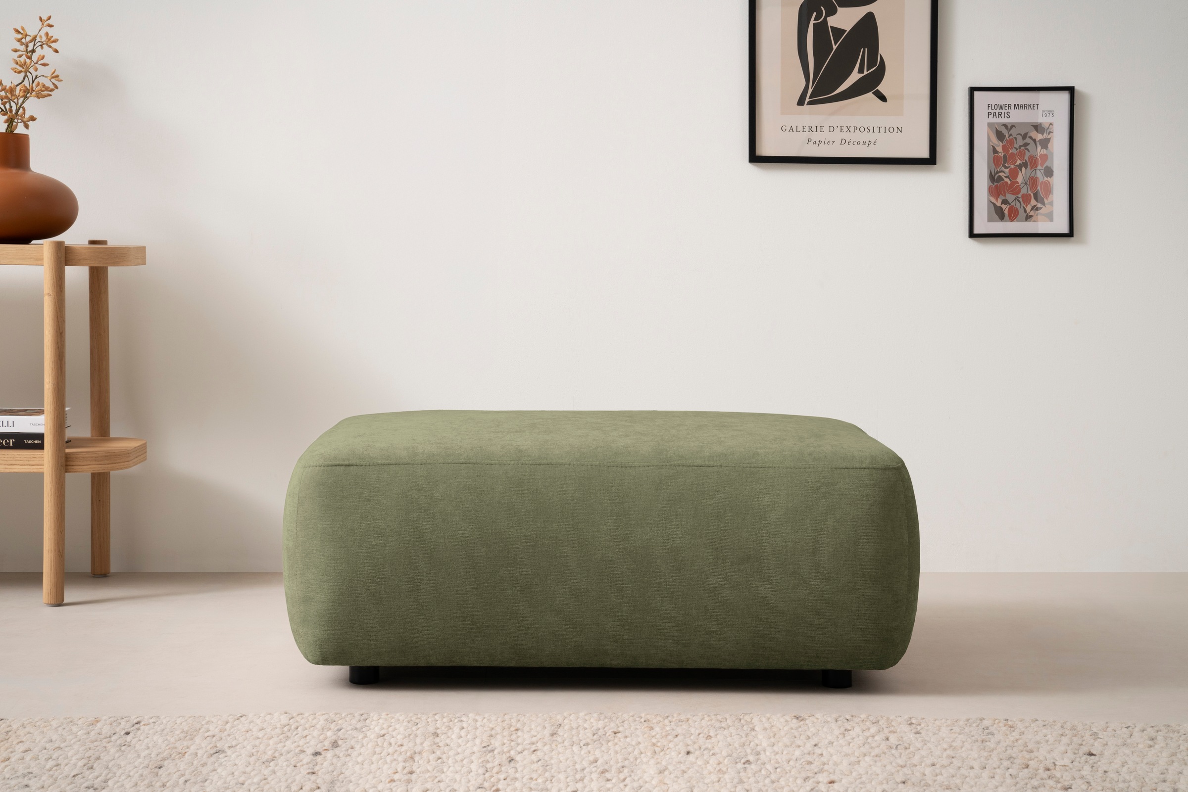 INOSIGN Polsterhocker »Torge, Hocker in Cord, Samtvelours oder Struktur«, p günstig online kaufen