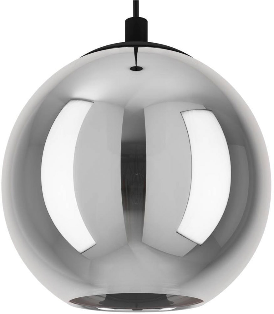 EGLO Pendelleuchte »ARISCANI«, 1 flammig, Leuchtmittel E27 | ohne Leuchtmittel, Lampe für Esstisch, Hängeleuchte, Rauchglas schwarz transparent, E27